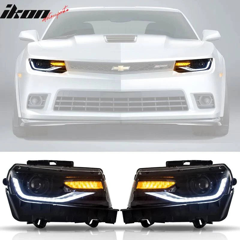 2014-2015 Chevy Camaro ZL1 Style Front Bumper with DRL Fog Lights & Headlamps | Replacement Bumper for Chevy Camaro | Perfect for Car Upgrades & Street Racing
