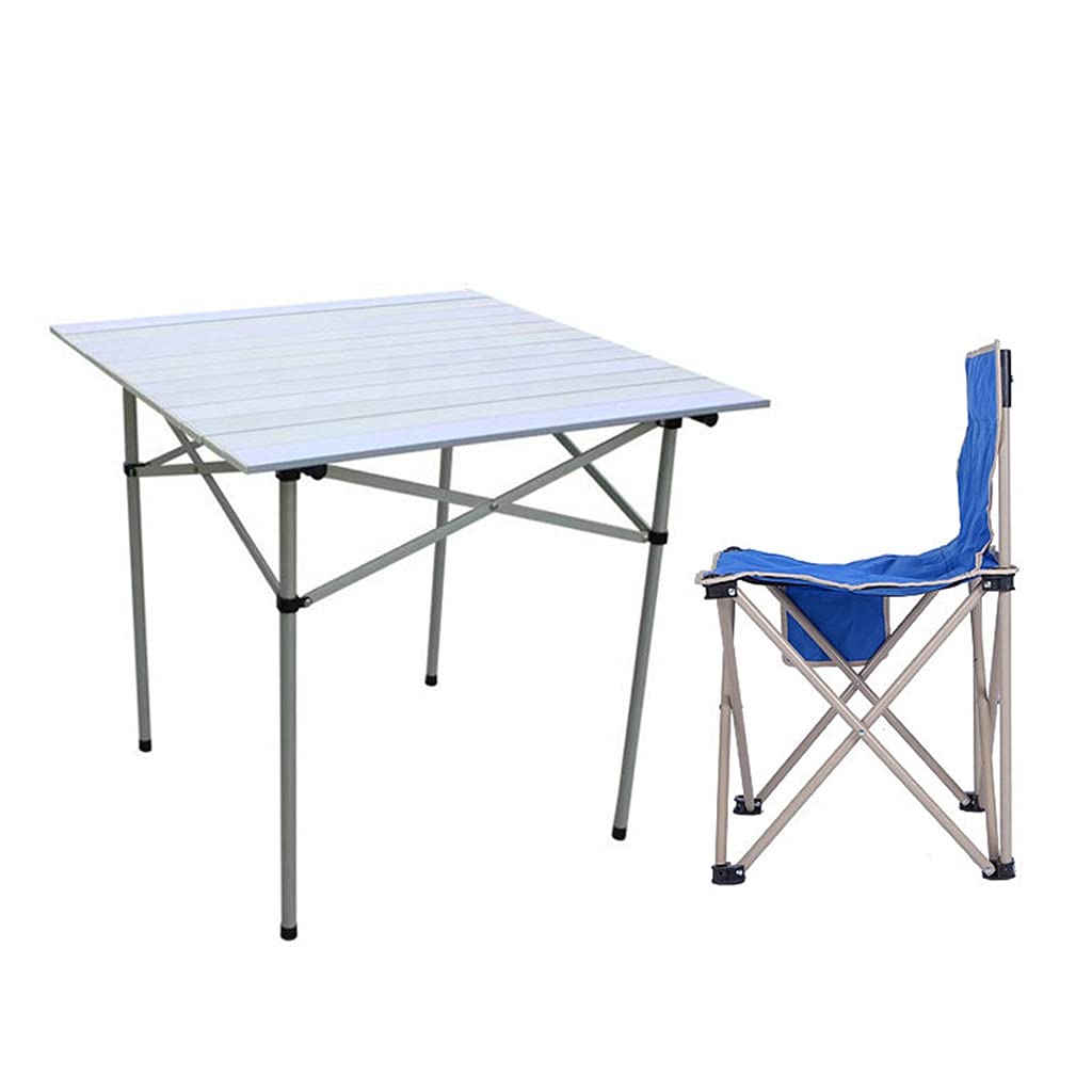 BBGS Folding Camping Table - Portable Aluminum Picnic Table, Lightweight & Durable Compact Roll Up Desk for Outdoor, Indoor, Camping, Hiking, Beach, BBQ (70x70cm) - Perfect for Picnics, Tailgating & Backyard Parties