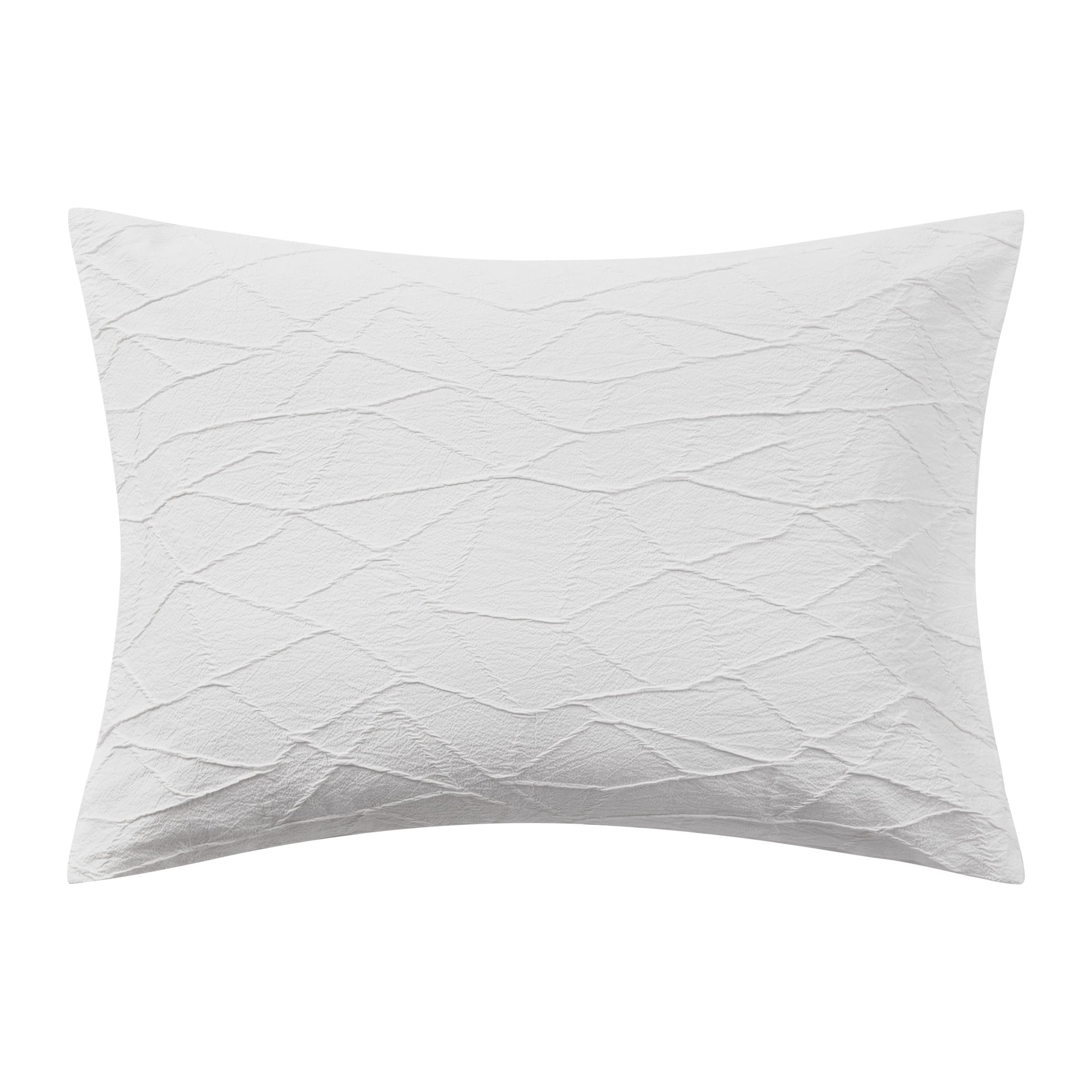 Vera Wang Queen Size Duvet Cover Set - Luxury Bedding with Button Closure, Soft Wrinkle-Resistant Fabric, Abstract Crinkle White Design for Elegant Bedroom Decor | Perfect for Master Bedrooms, Guest Rooms & Upscale Hotels