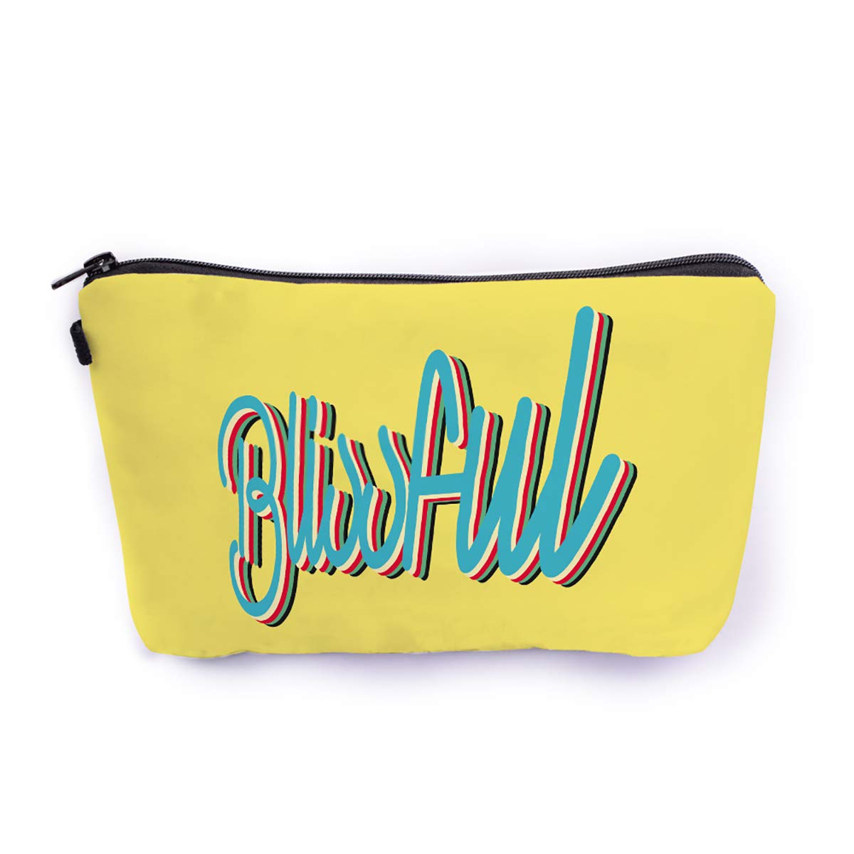 Crazyify The Blissful Designer Cosmetic Bag for Women - Premium Canvas Makeup Pouch with Zipper, Travel Toiletry Organizer & Storage Case | Perfect for Travel, Gym, Daily Use & Gift Giving