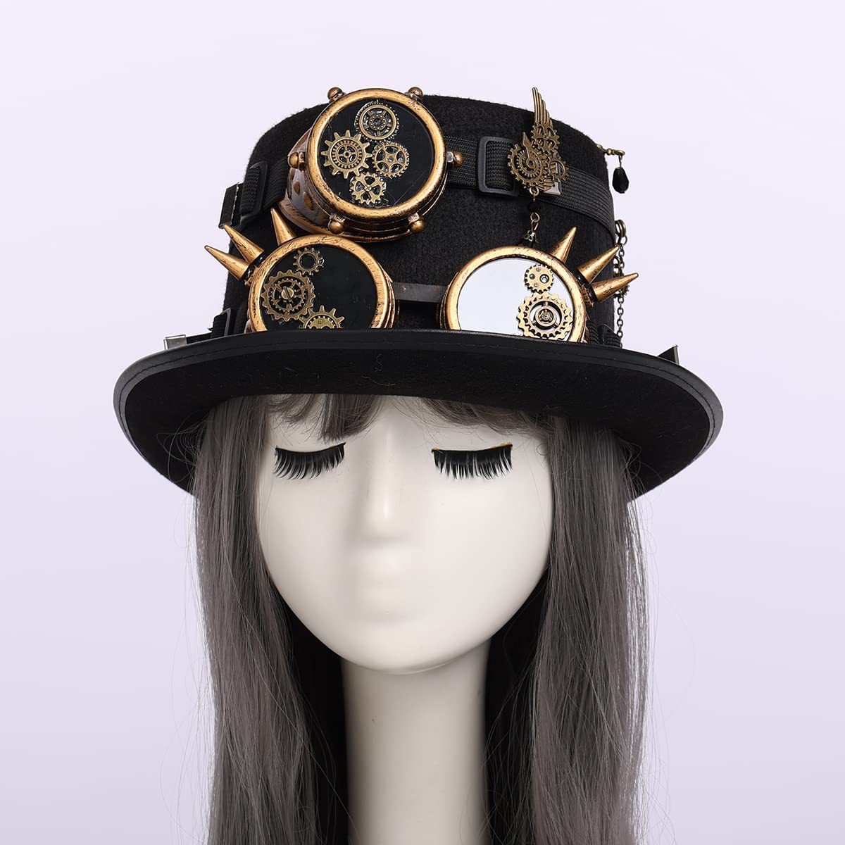 Steampunk Top Hat with Goggles for Women & Men - Victorian Gothic Halloween Costume Accessory | Perfect for Cosplay, Halloween Parties, and Themed Events