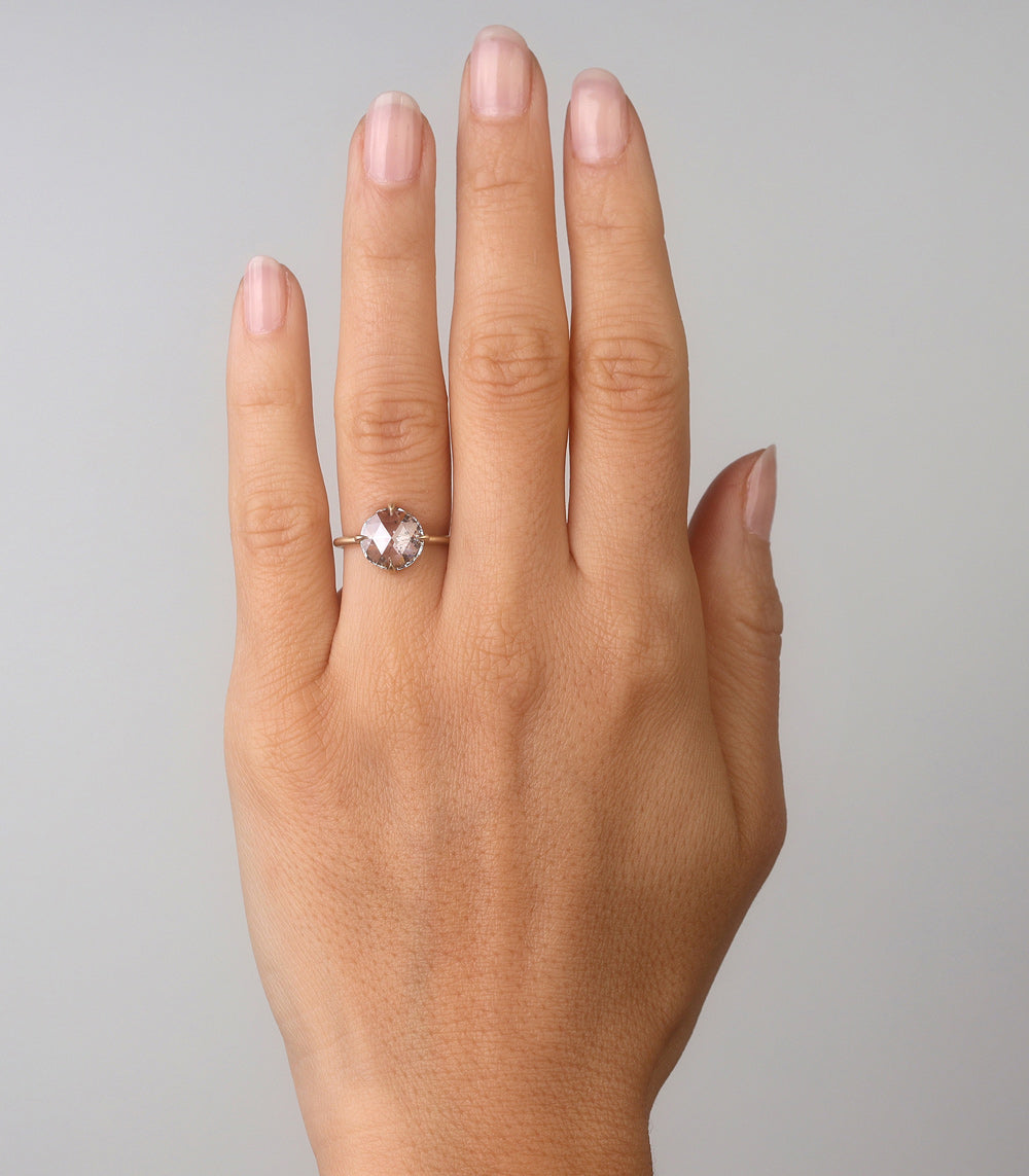Billie 2.25Ct Rose Cut Salt & Pepper Diamond Wedding Ring – Unique Vintage Engagement Ring for Women, Ethical Conflict-Free Diamond Jewelry – Perfect for Proposals, Anniversaries & Special Occasions