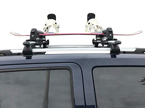 BRIGHTLINES Crossbars & Ski Rack for 6 Skis 4 Snowboards - Compatible with 2001-2014 VW Jetta Wagon - Heavy Duty Roof Rack for Winter Sports & Outdoor Adventures