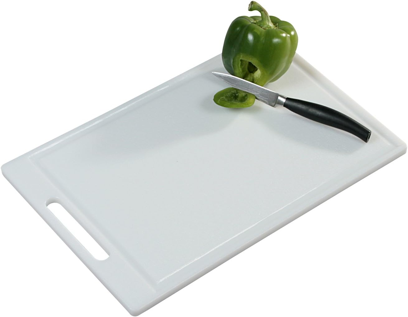 Premium White Plastic Cutting Board - Durable, Non-Slip Kitchen Chopping Board for Fruits, Vegetables & Meat - Perfect for Home Cooking & Meal Prep