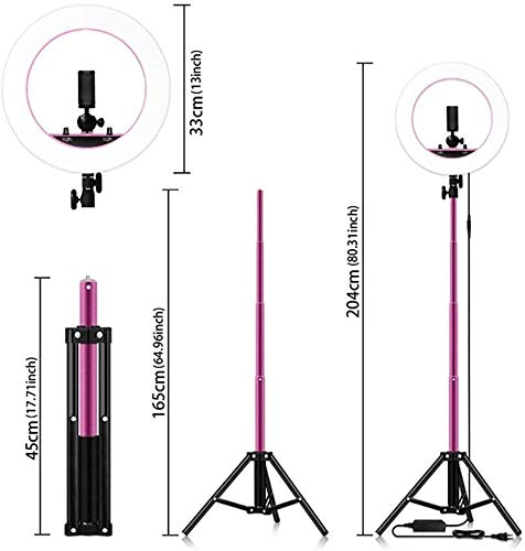 WSMLA 14 Inch Ring Light with Stand - Adjustable LED Selfie Light with Phone Tripod & Holder for Photography, Makeup, YouTube Videos & Live Streaming - Perfect for Content Creators, Beauty Vloggers & TikTokers