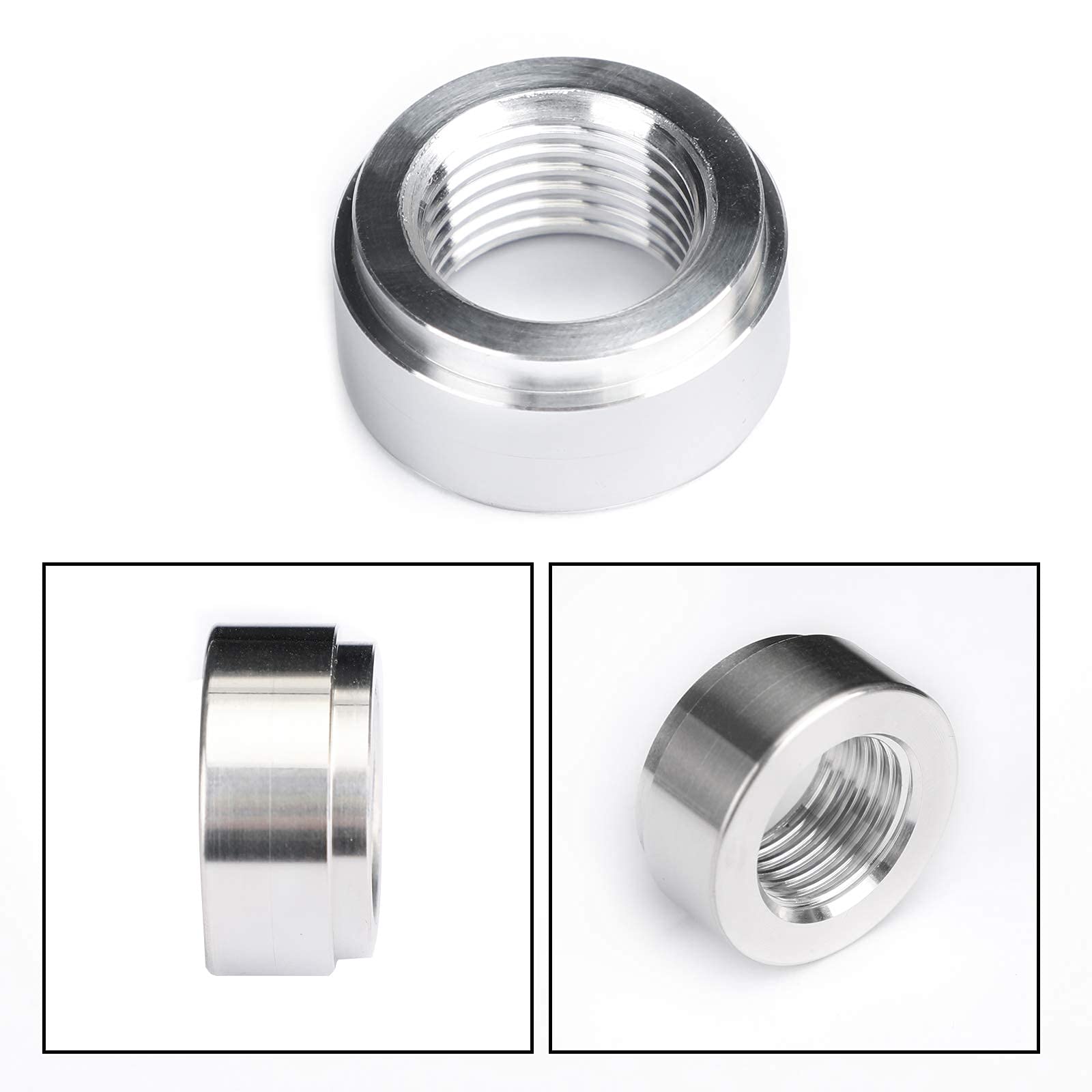 M16x1.5 Female Aluminum Weld On Bung Fitting - High Quality Fuel/Oil Tank Adapter for Automotive, Motorcycle & Industrial Applications