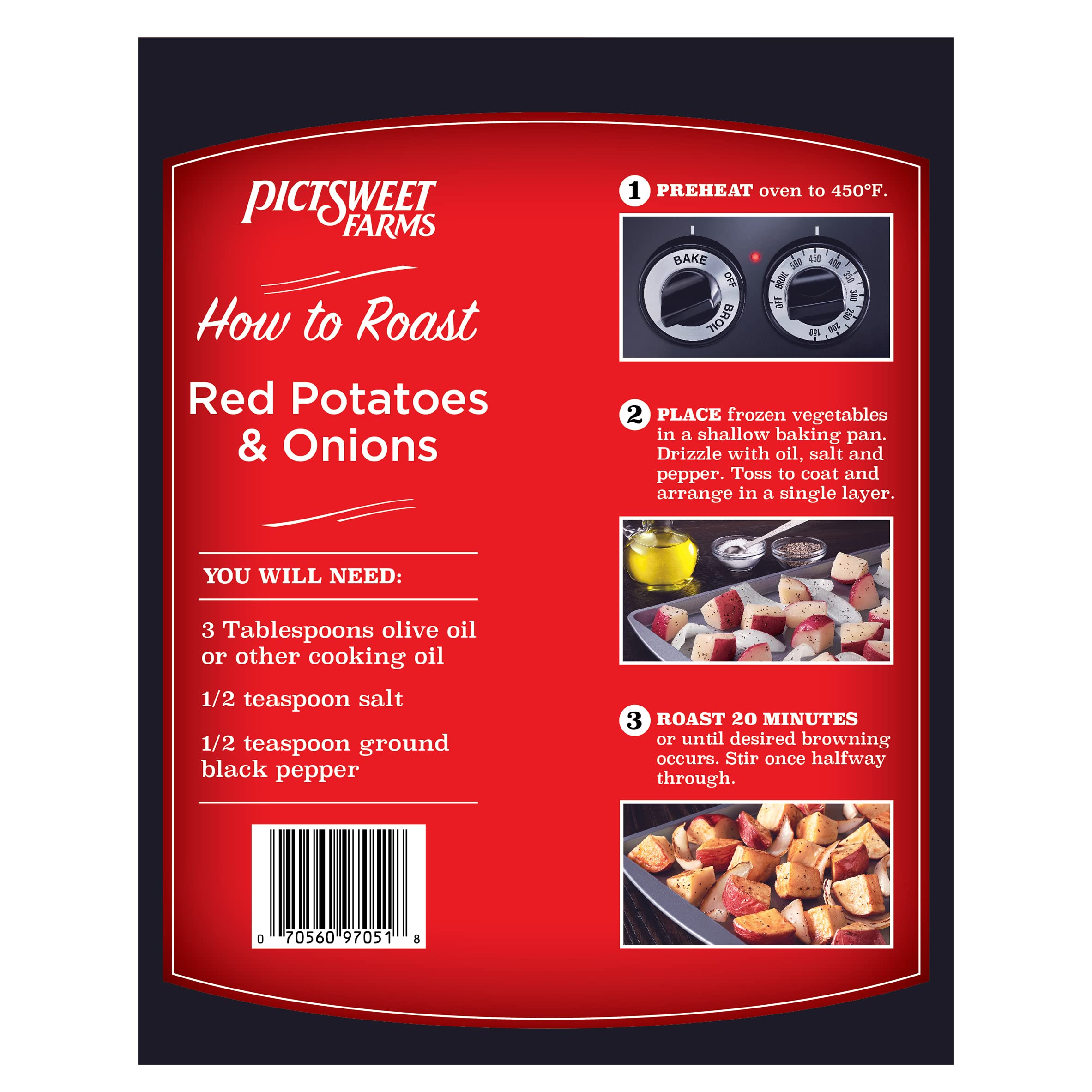 Pictsweet Farms® Roasting Vegetables - Red Potatoes & Onions, 18 oz (Frozen) - Perfect for Oven Roasting, Sheet Pan Dinners, and Healthy Meal Prep