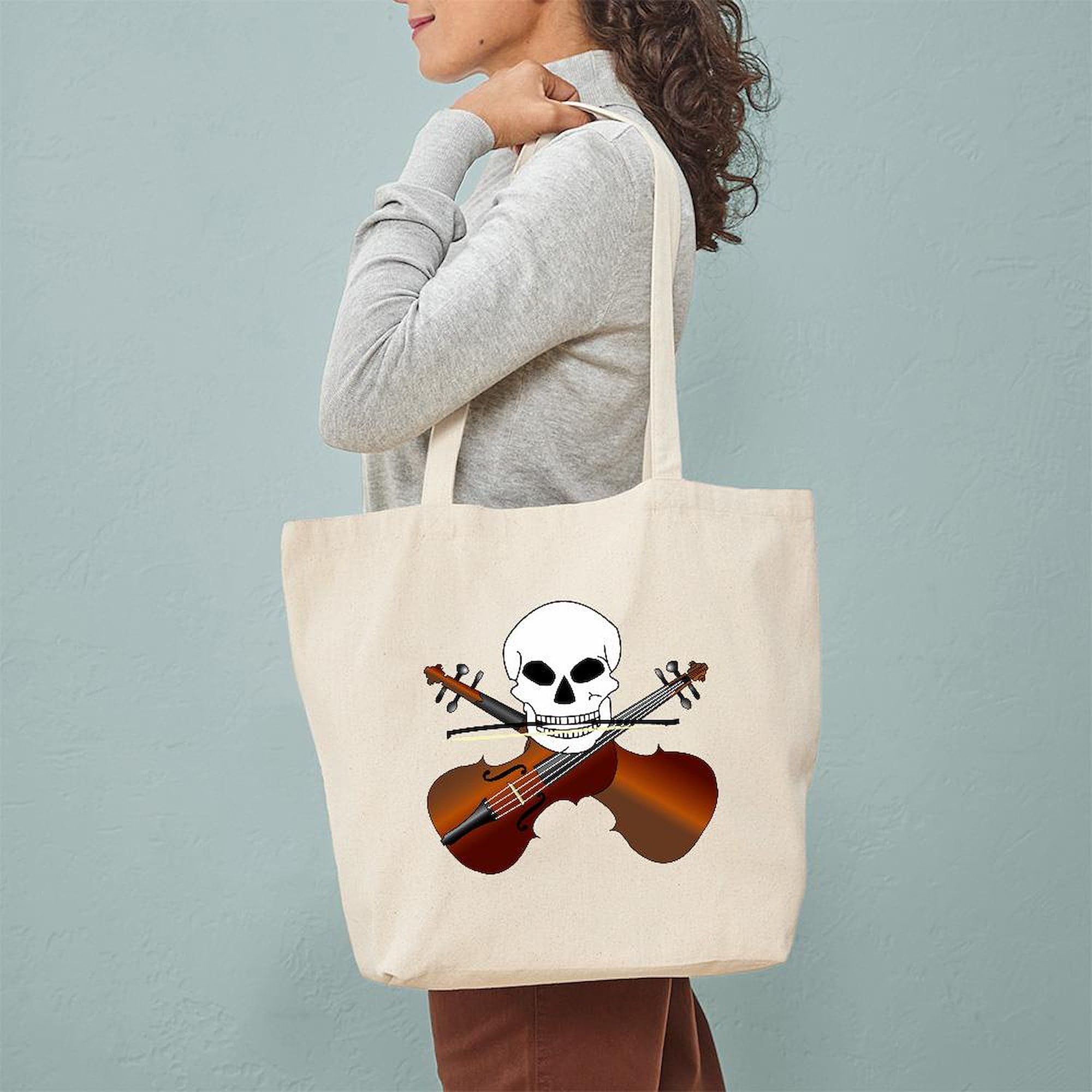 Violin Master Tote Bag - Natural Canvas Reusable Shopping Bag for Music Lovers | Perfect for Groceries, Books & Music Accessories