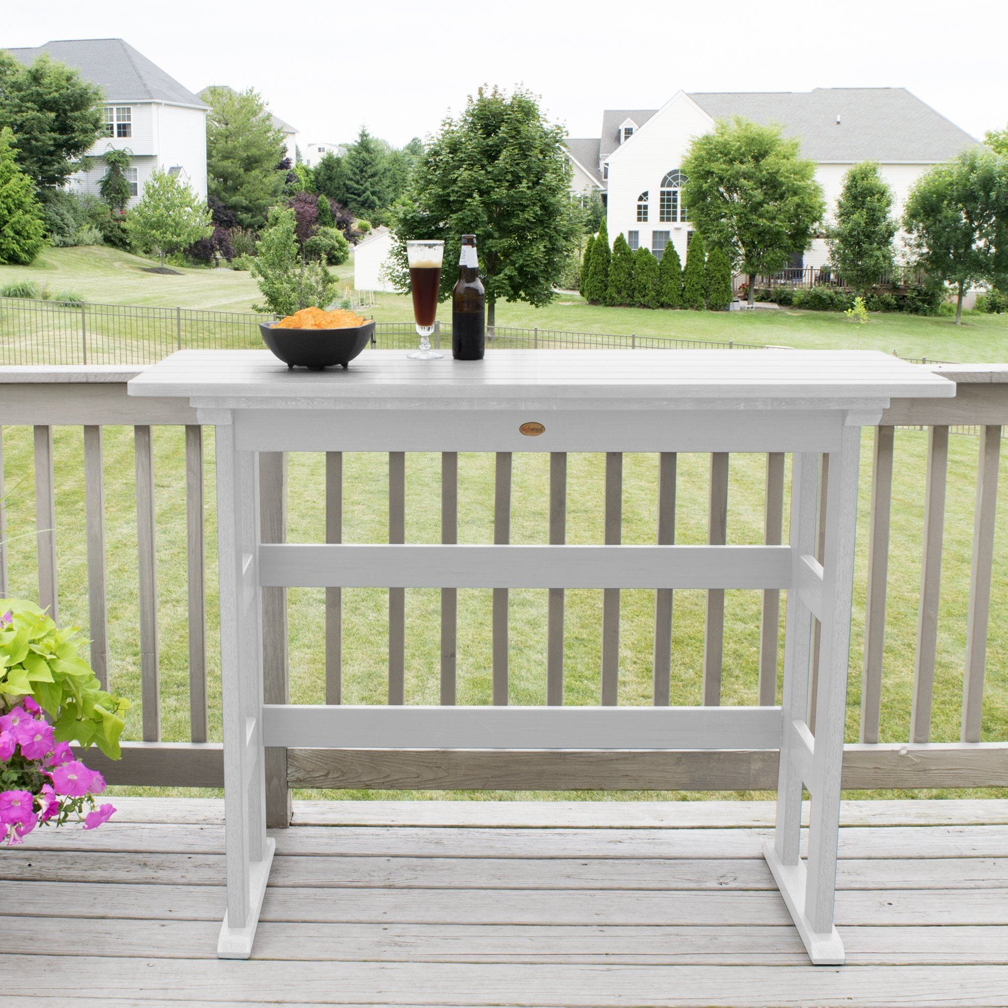 Refurbished Lehigh Bar Height Balcony Table - Outdoor Bistro Set for Patio, Deck & Small Spaces - Perfect for Coffee, Dining & Relaxing