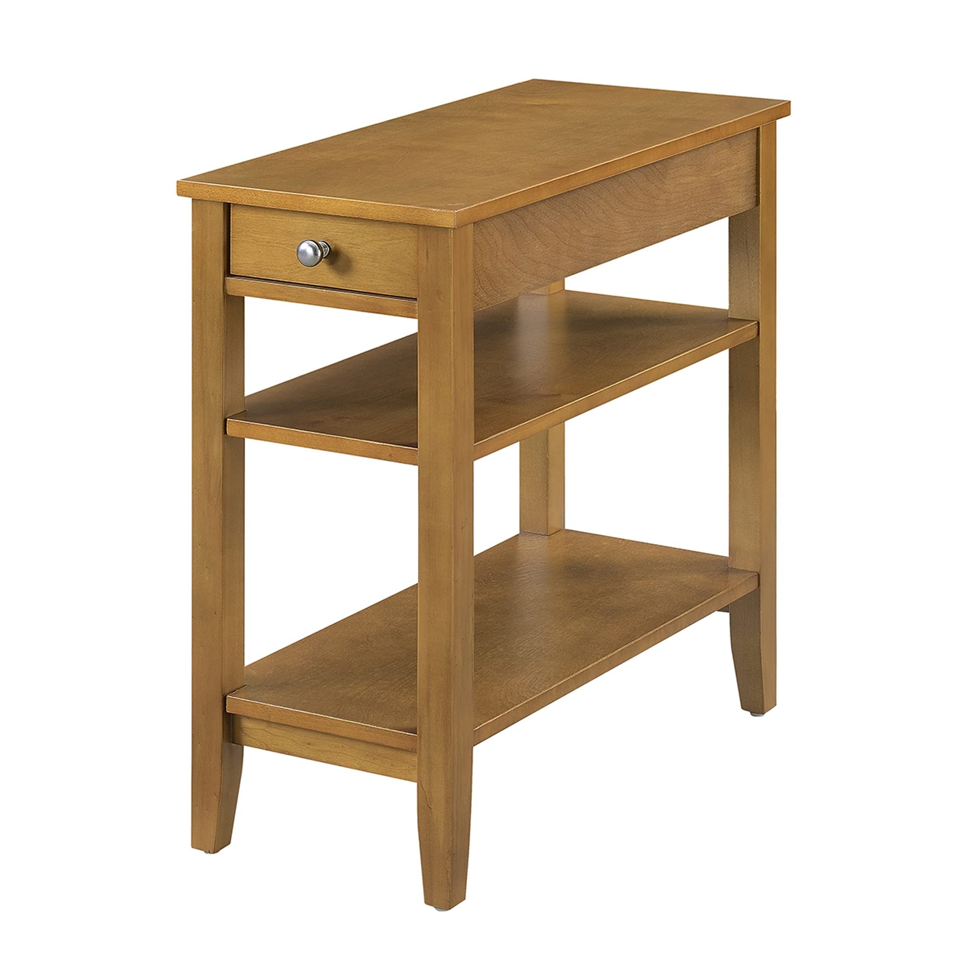 Ergode American Heritage 1-Drawer Chairside End Table with Shelves - Solid Wood Nightstand for Living Room, Bedroom & Office - Perfect Side Table for Reading Lamp, Books & Decor