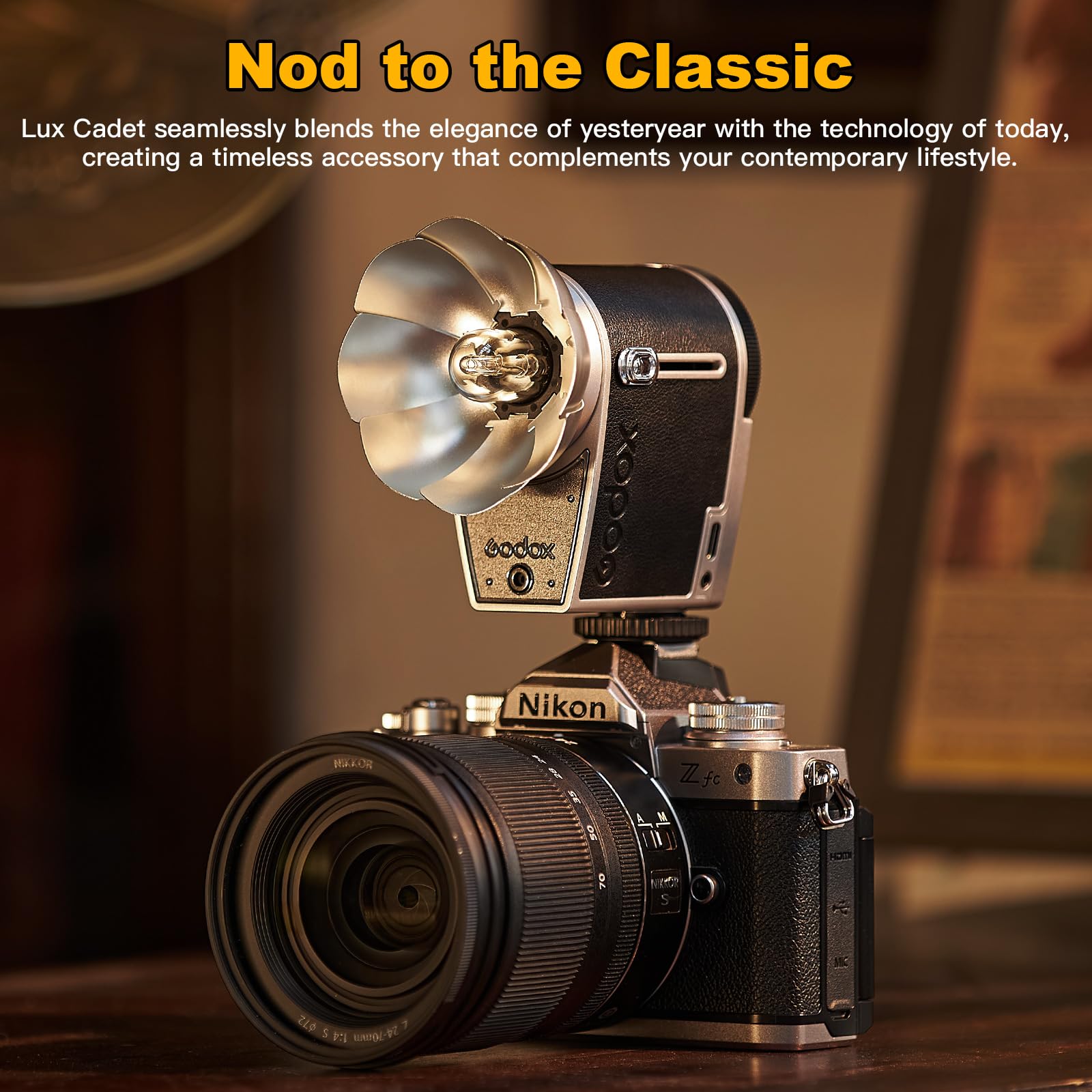 GODOX Lux Cadet Retro Camera Flash - 6200K±300K GN10 with 7 Power Levels, Auto & Manual Modes for Canon Nikon Sony Fuji Olympus DSLR - Perfect for Portrait, Wedding & Event Photography