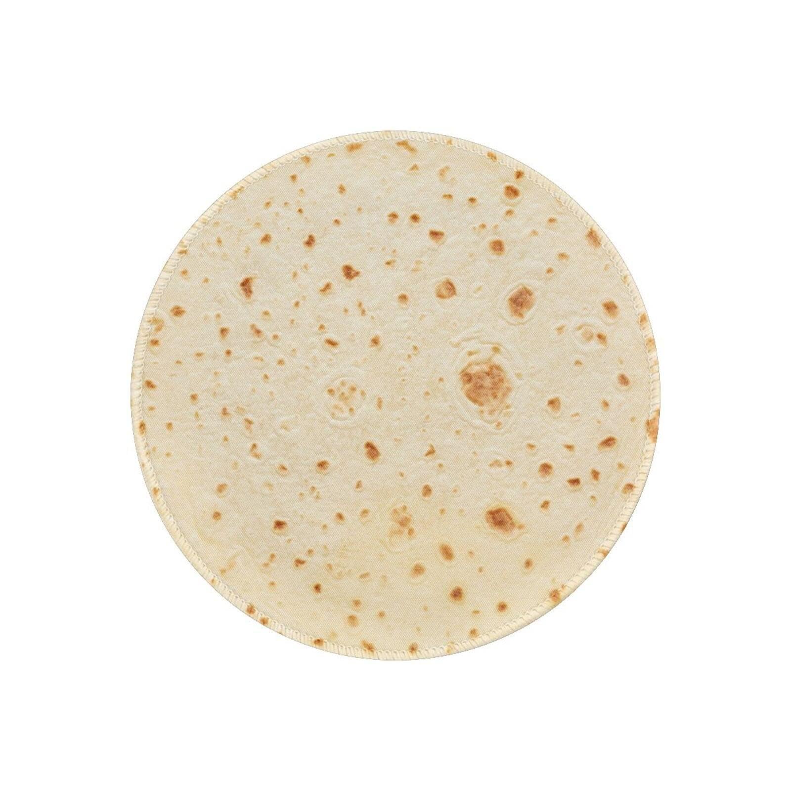 Non-Slip Round Mouse Pad - 7.9x7.9 Inch Tortilla Burrito Pancake Design Gaming Mouse Mat for Laptop, Computer, Work & Office - Perfect for Gamers, Home Office & Workstation Setup