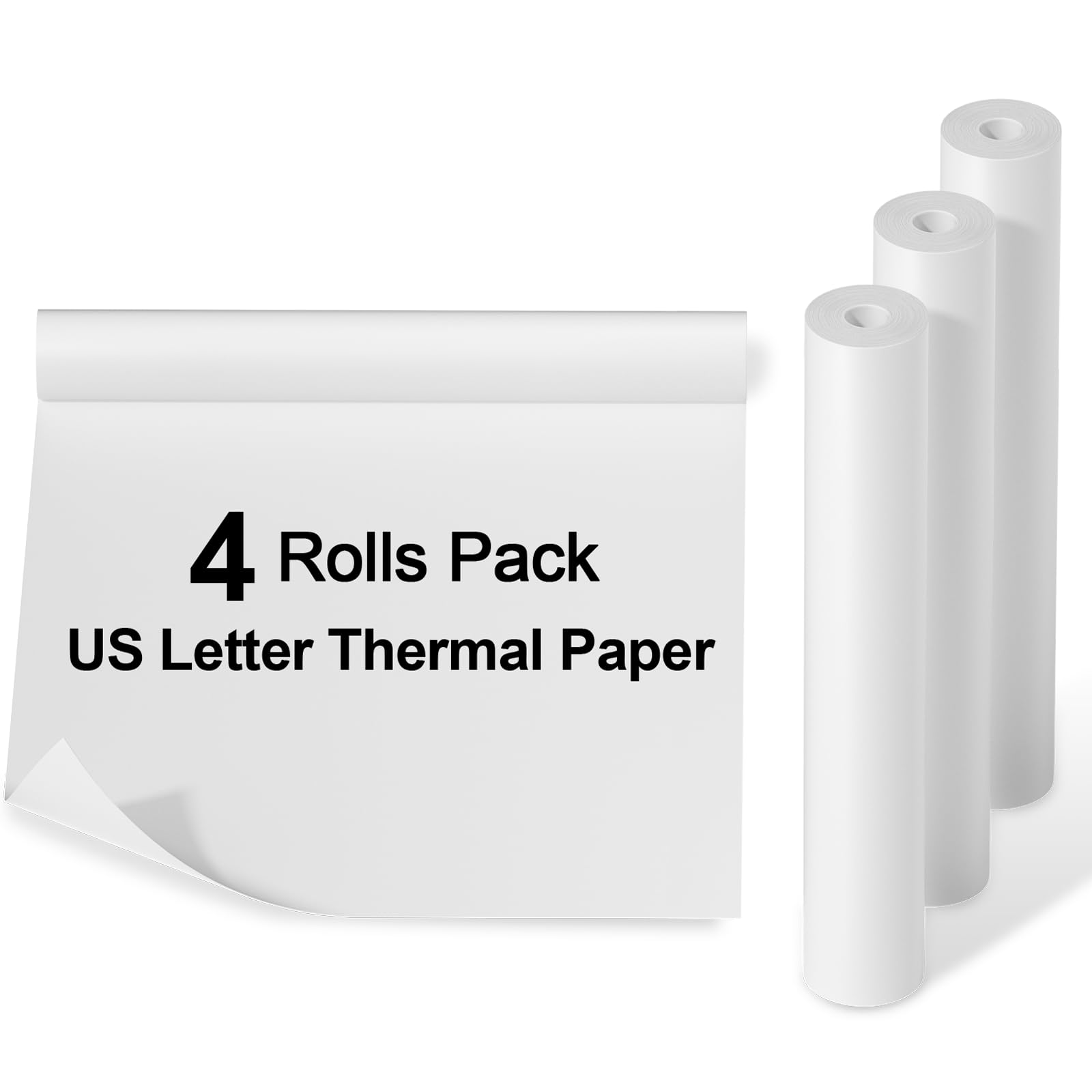Phomemo US Letter Thermal Paper - White Quick-Dry Continuous Printer Paper (8.5
