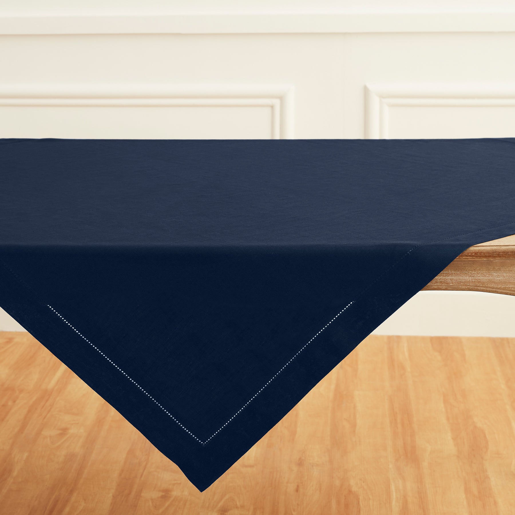 Classic Hemstitch Table Throw - Elegant Linen Table Runner for Dining Room Decor, Wedding & Holiday Table Settings
