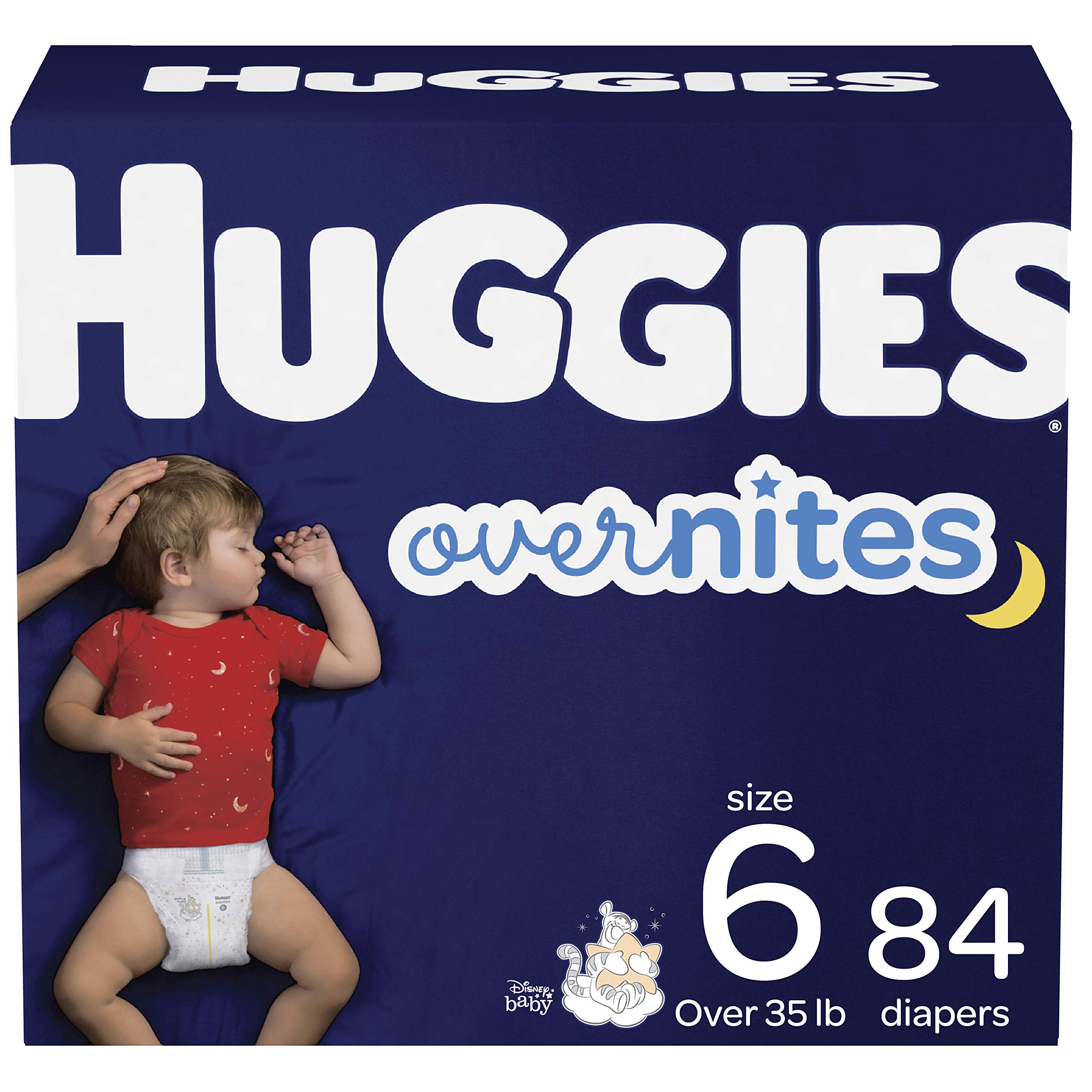 Huggies Little Movers Size 6 Mega Colossal Baby Diapers (84 Count) & Overnites Nighttime Diapers (84 Count) - Ultra Absorbent for Active Toddlers, Day & Night Protection, Leakproof Comfort for Playtime and Sleep