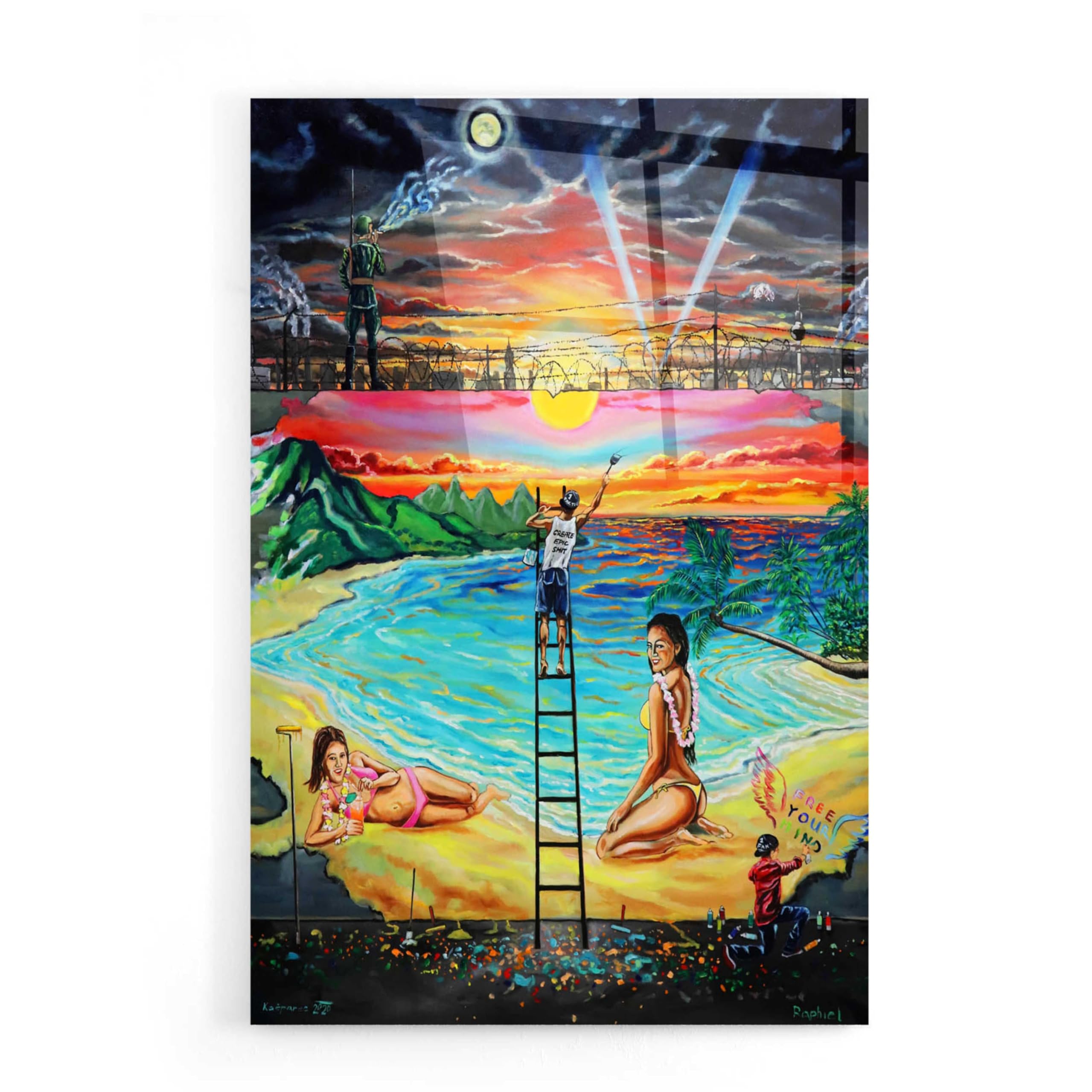 Epic 'Berlin Wall' Acrylic Glass Wall Art by Jan Kasparec - 16x24 Inches Modern Home Decor for Living Room, Office & Gallery Display