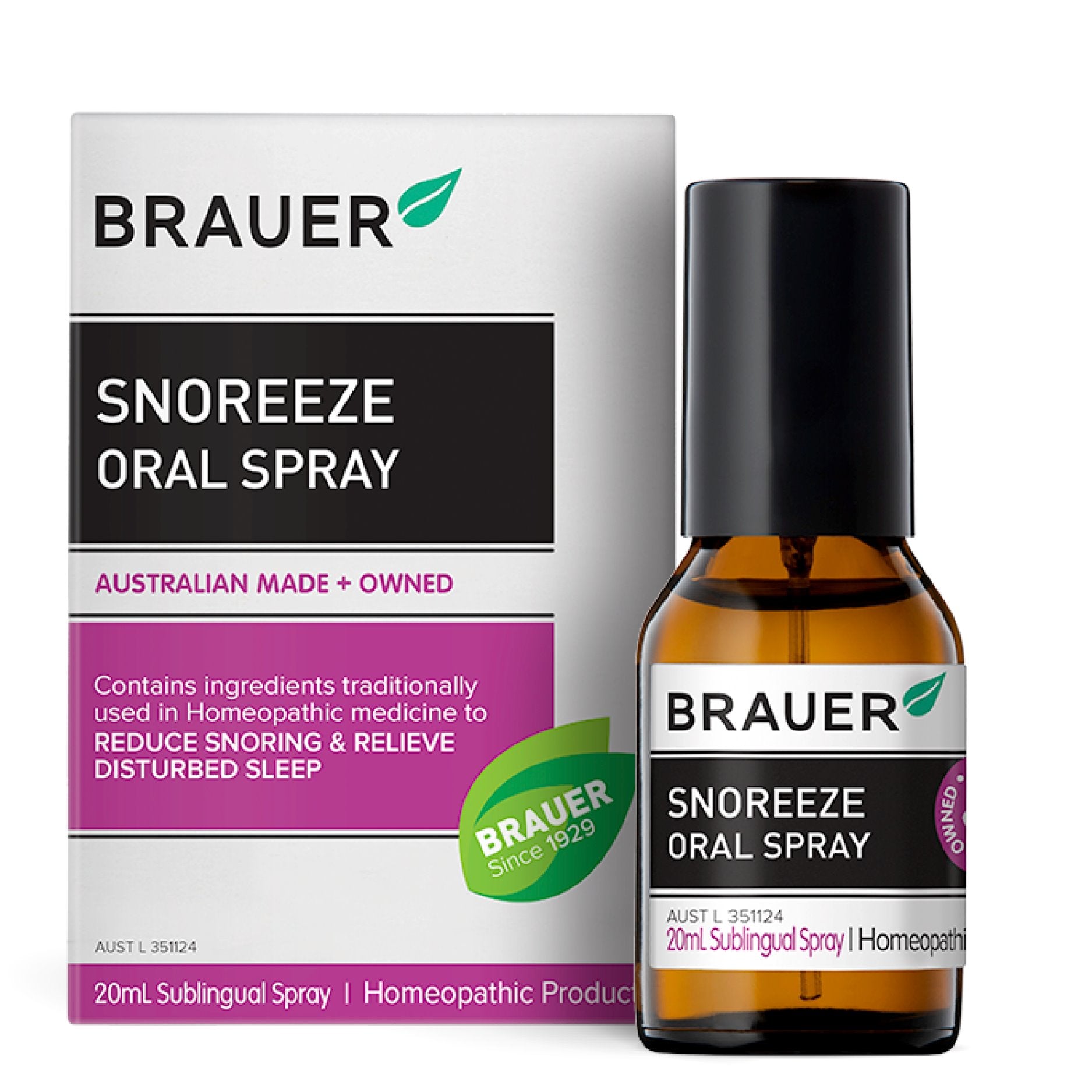Brauer Snoreeze Oral Spray for Snoring Relief - Fast-Acting Natural Formula for Better Sleep | Nighttime Use for Adults & Travel