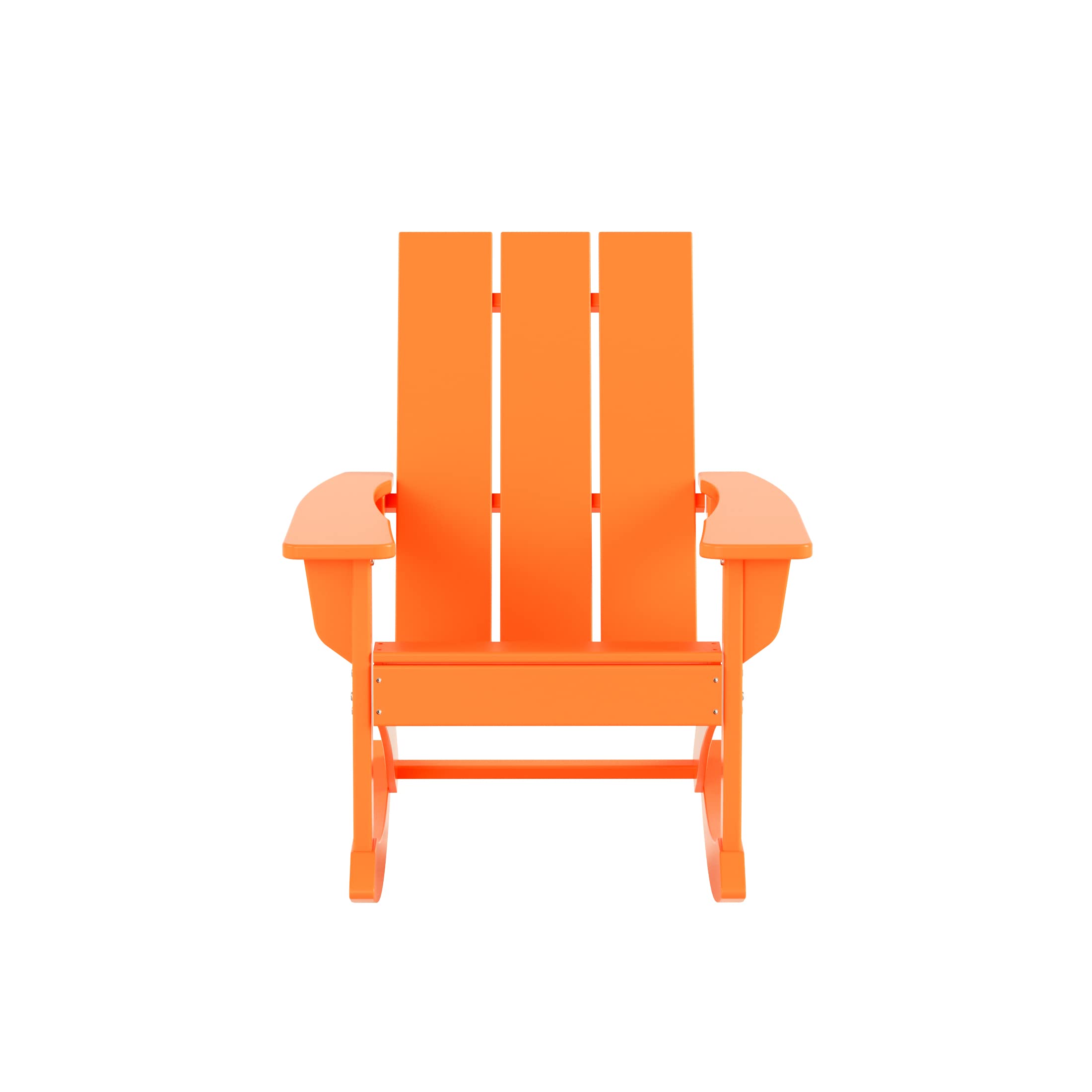 2-Pack WO Home All-Weather Adirondack Rocking Chairs - UV Resistant Outdoor Patio Furniture Set for Garden, Deck & Backyard (Orange) - Perfect for Relaxing, Sunbathing & Entertaining Guests