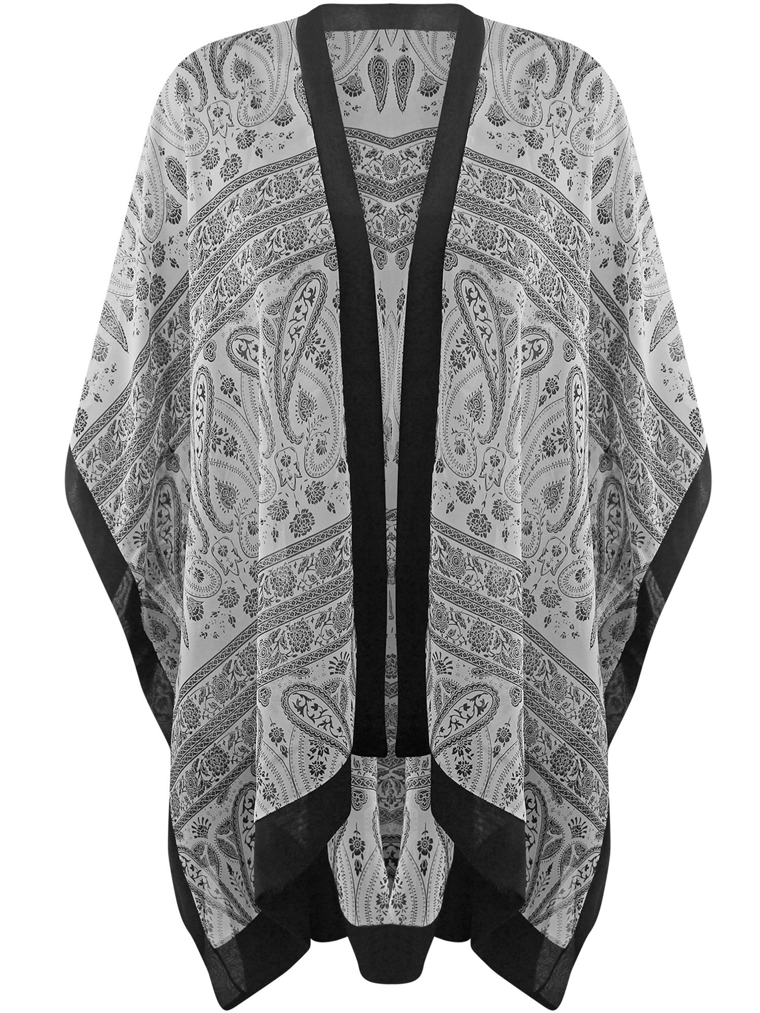 Luxury Sheer Chiffon Paisley Print Kimono Cover Up for Women - Lightweight Beach Wrap, Poolside Coverup, Summer Boho Fashion for Vacation & Outdoor Parties