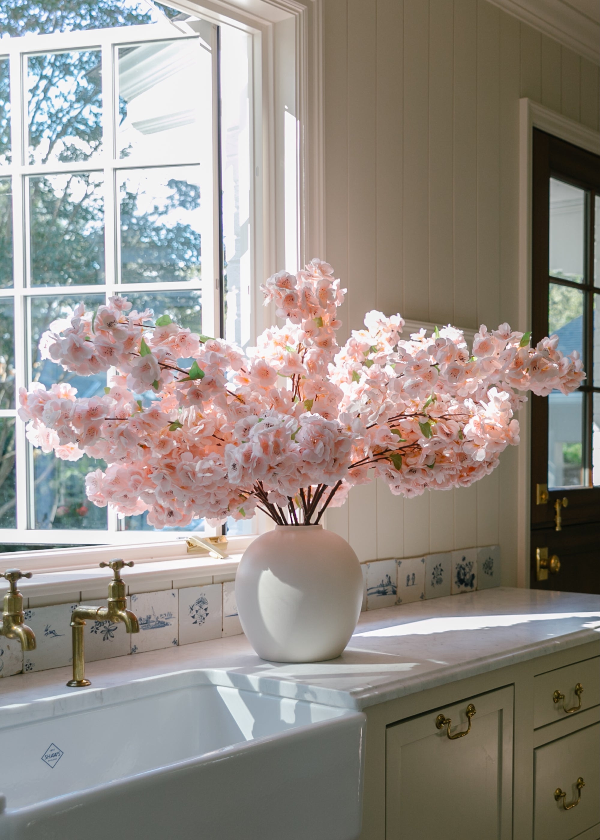Pink Artificial Cherry Blossom Flowers - 44