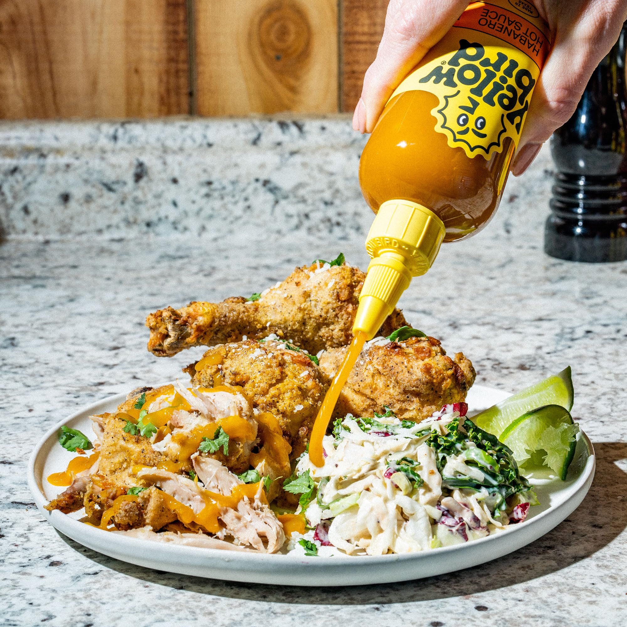 Yellowbird Habanero Hot Sauce - Medium Spicy Vegan Pepper Sauce with Garlic, Carrots & Tangerine - Plant-Based, Gluten-Free, Non-GMO Condiment - 19.6 oz Texas-Made Hot Sauce for Tacos, Wings & Burgers