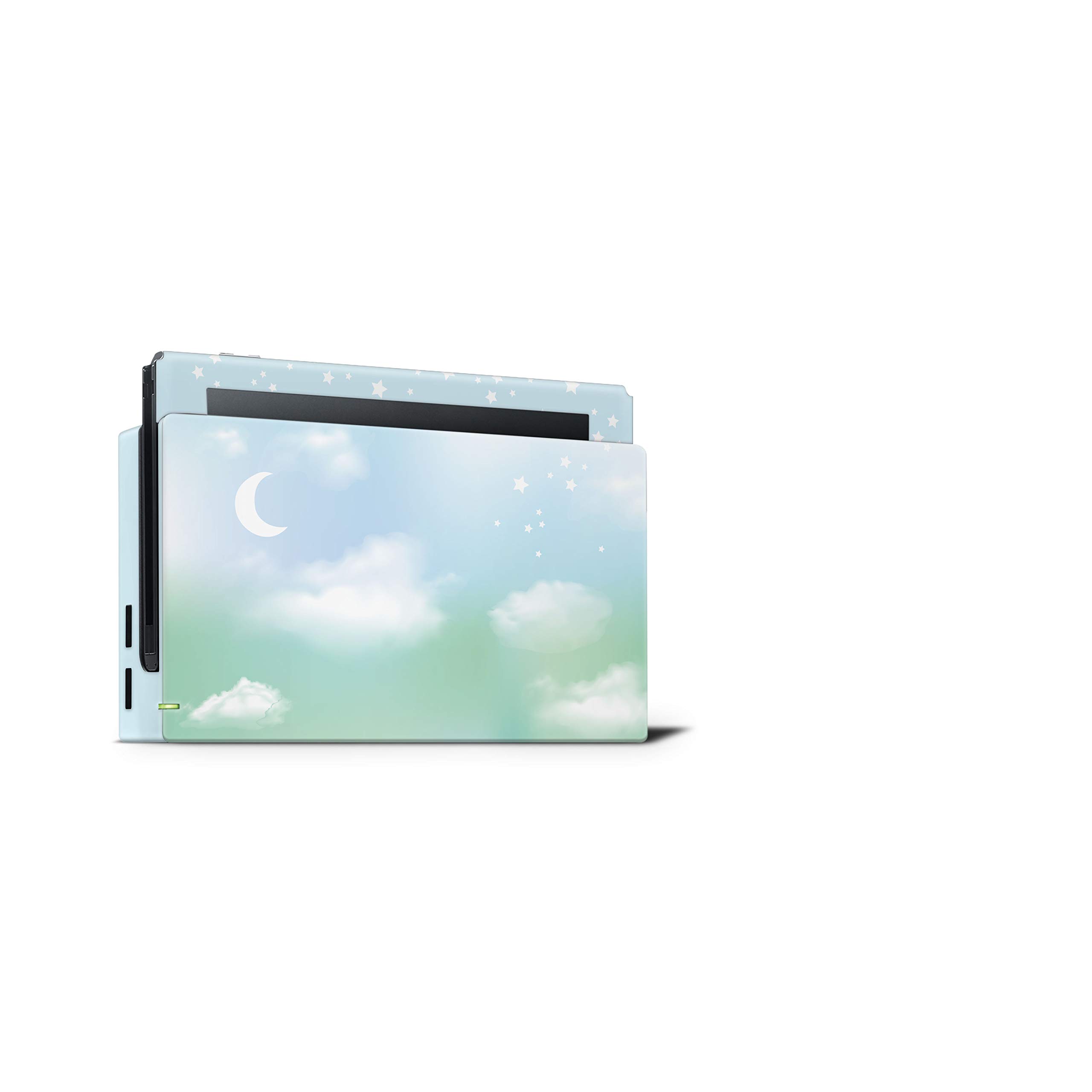 Premium 3M Vinyl Full Wrap Decal - Pastel Green Sky Moon Skin for Nintendo Switch | Compatible with Switch & Switch OLED | Durable Protective Cover with Anti-Slip Grip | Perfect for Gaming, Travel & Home Decor