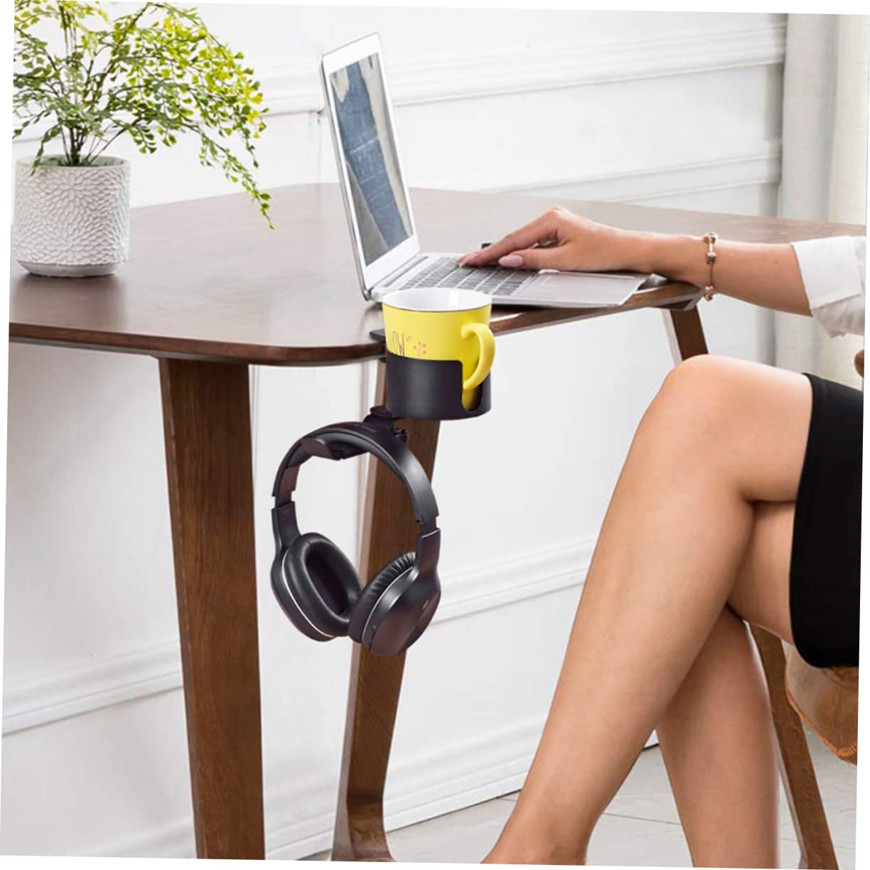 PRETYZOOM 4-Pack Headset Holder - Universal Headphone Stand, Desk Mount Earphone Hanger for Office, Gaming & Home Use - Perfect for Organizing Headsets on Workstations, Computer Desks and Entertainment Centers