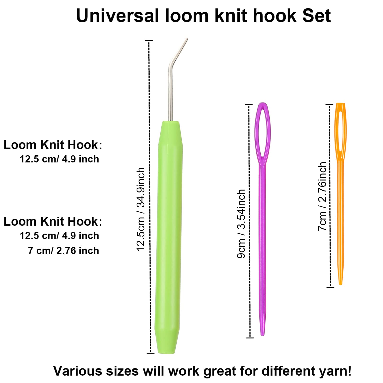 Willbond Crochet Needle Set - 9pcs Rubber Handle Knitting Hooks for Crafting & Sewing