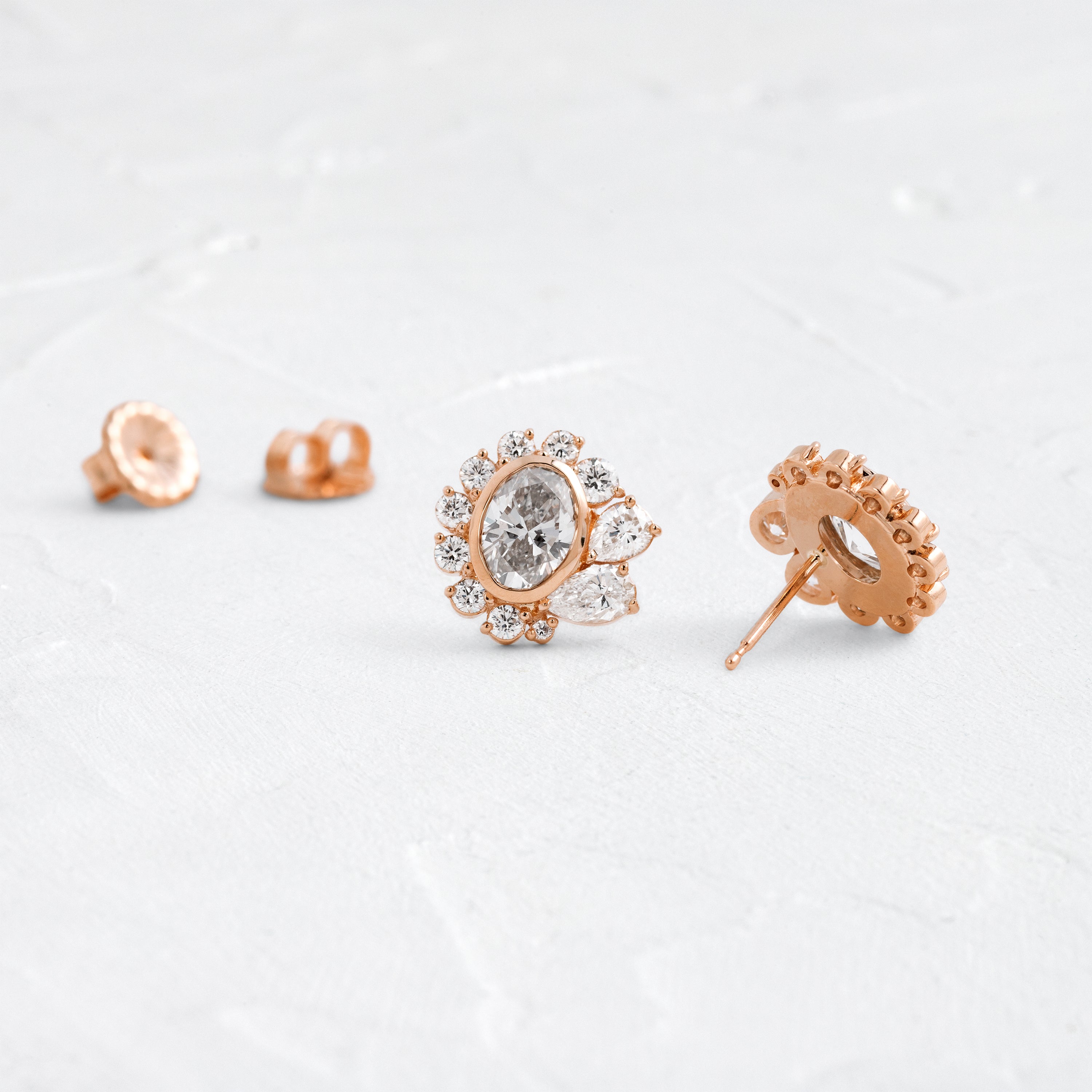 Oval Cut Embroidery Bezel Studs - Perfect for DIY Crafts, Jewelry Making & Fashion Accessories