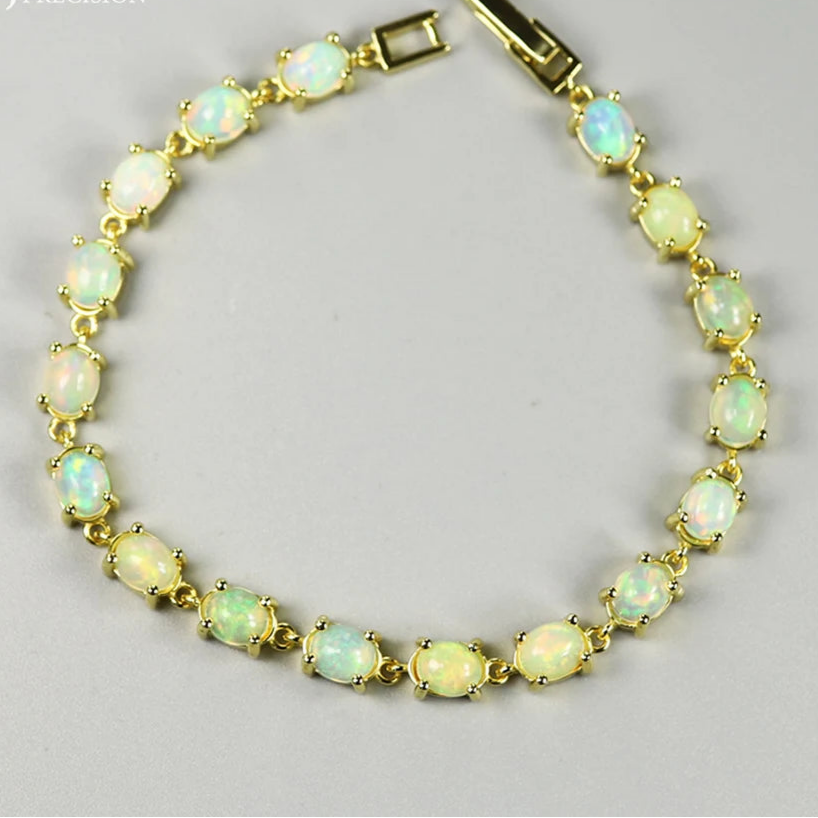 Enchanted Opal Bracelet for Women – Elegant Sterling Silver Gemstone Jewelry Gift for Birthday, Anniversary & Special Occasions | Perfect for Boho, Wedding & Everyday Wear