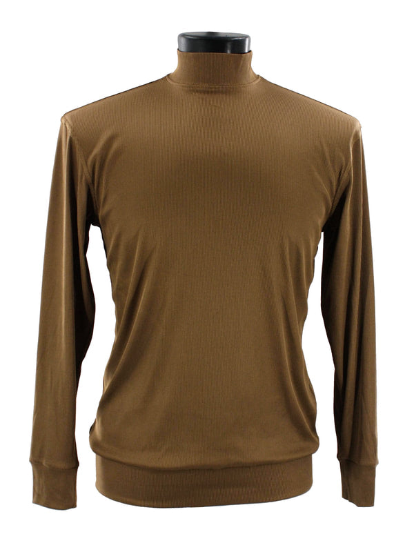 Bassiri Women's Long Sleeve High Neck T-Shirt - Soft Cotton Casual Cappuccino Color Top for Everyday Wear | Perfect for Work, Date Night & Fall Layering