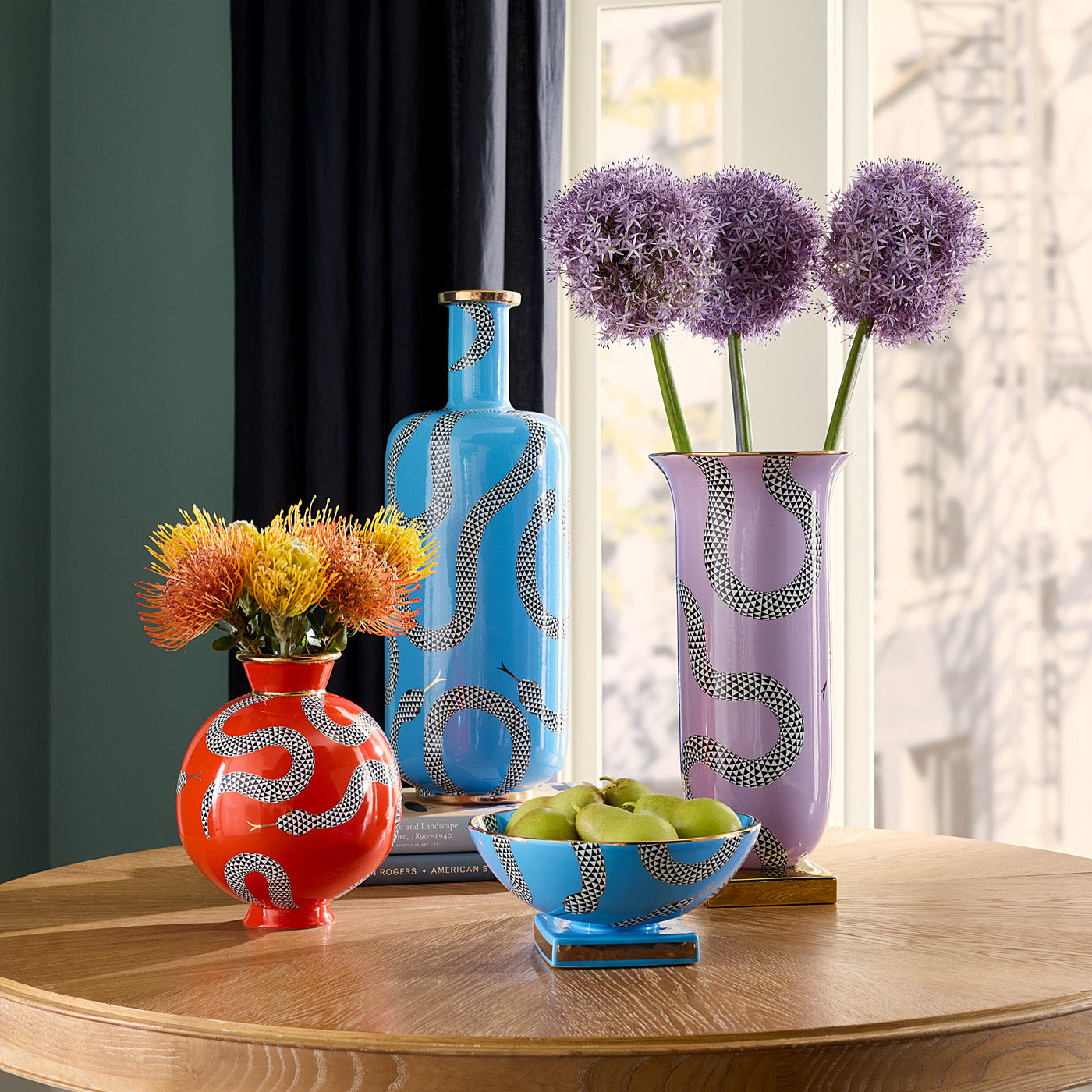 Eden Tall Glass Vase for Flowers - 12 Inch Modern Decorative Vase for Home, Office, Wedding Centerpiece Decor