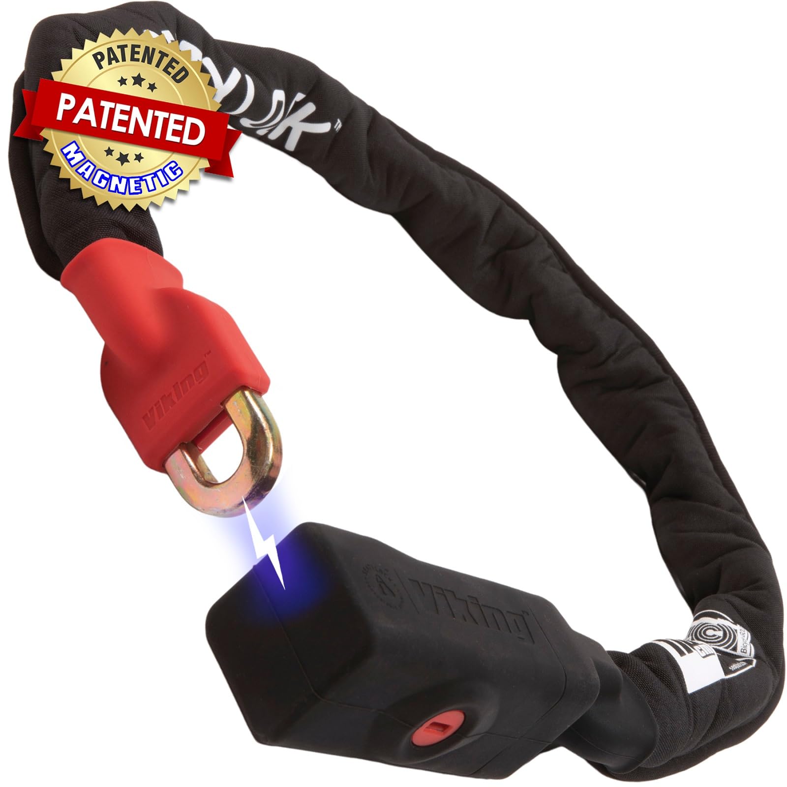 Seatylock Viking Heavy Duty Bike Lock Chain with Key - Patented Motorcycle & Bicycle Anti-Theft Lock (43.5 Inch) - Sold Secure Gold Certified Maximum Security - Ideal for Urban Commuting, Bike Parking & Outdoor Adventures