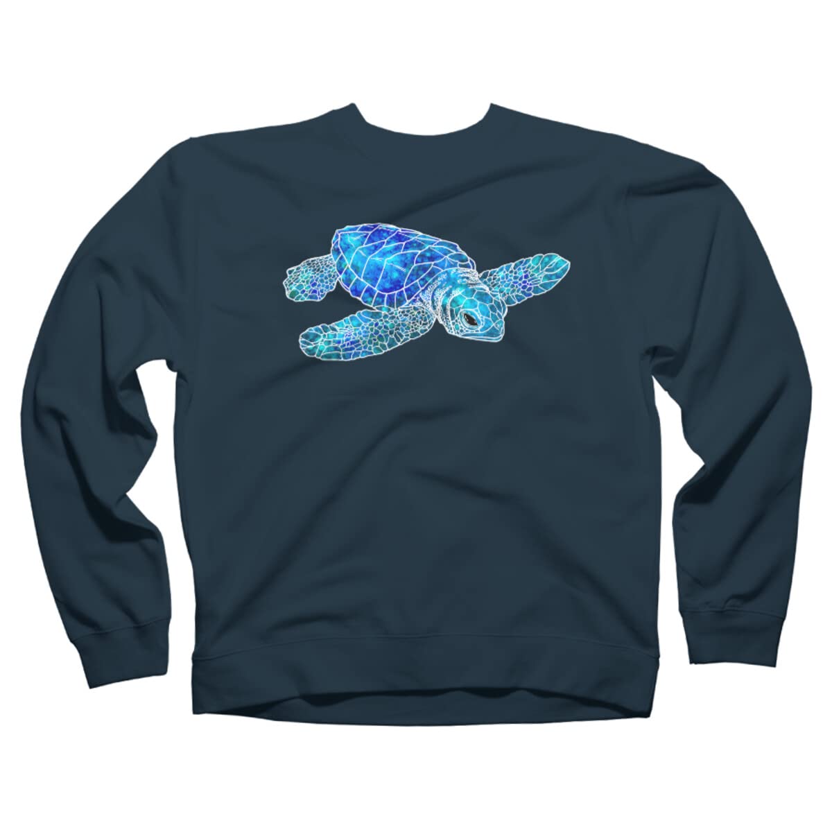 Design By Humans Unisex Watercolor Sea Turtle Sweatshirt by Maryedenoa - Soft Cotton Pullover Hoodie for Men & Women - Perfect for Beach Vacation, Casual Wear & Gifts