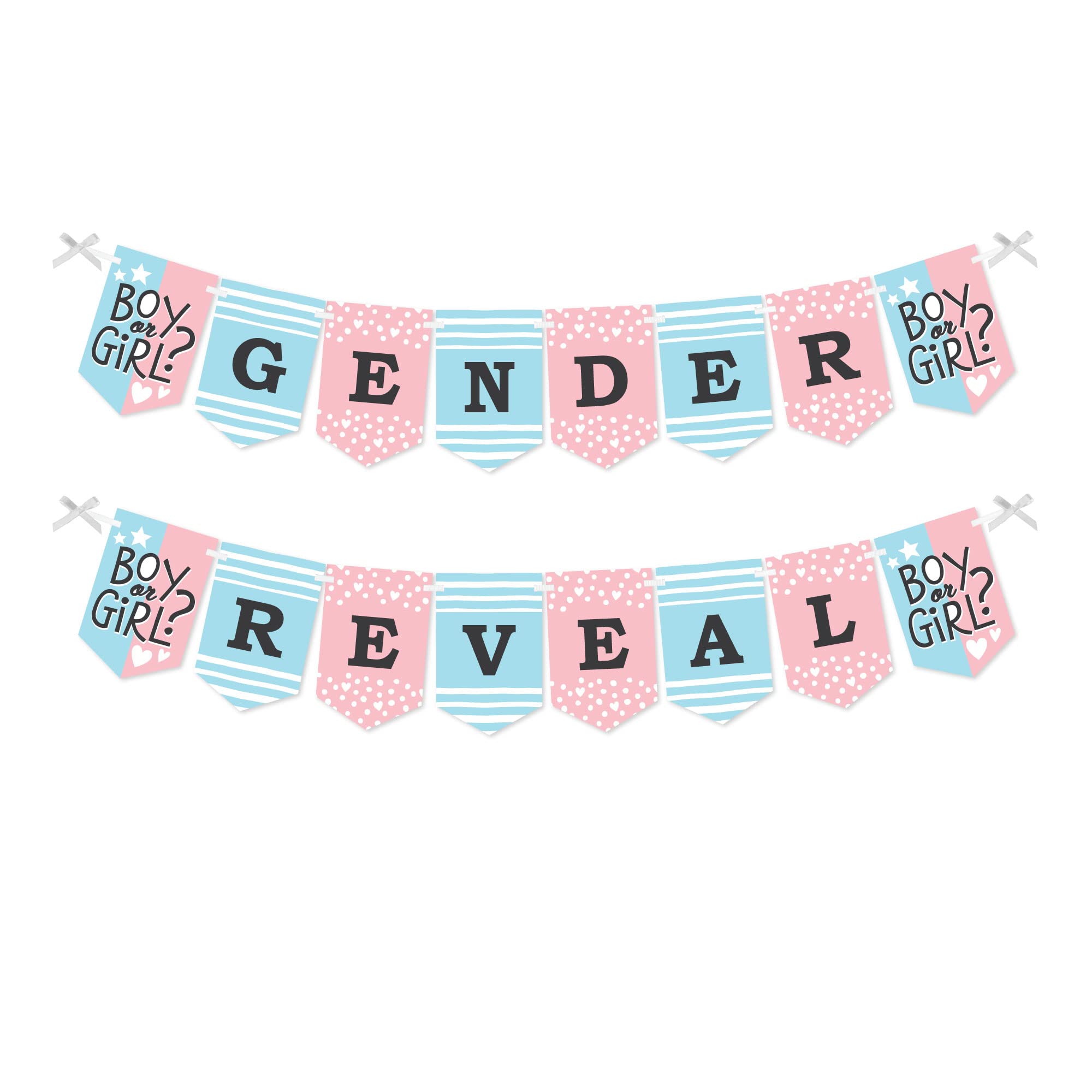 Big Dot of Happiness Baby Gender Reveal Banner - Team Boy or Girl Party Decorations - Gender Reveal Party Supplies for Baby Shower, Nursery Decor & Gender Announcement Celebration