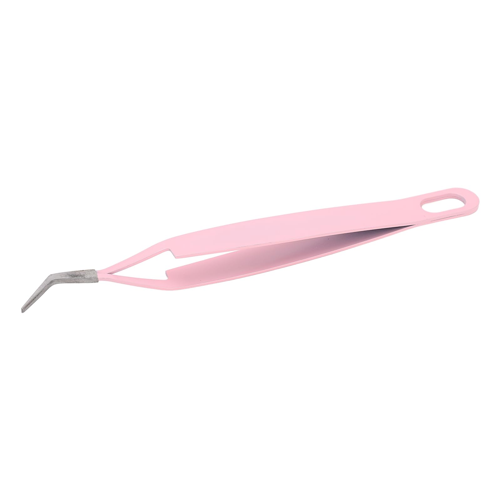 Professional Stainless Steel Lash Tweezer with Curved Tip - Flexible Eyelash Extension & Nail Art Tool - Comfortable Grip for Precise Application - Perfect for Salon, Home Use & DIY Beauty (Black)
