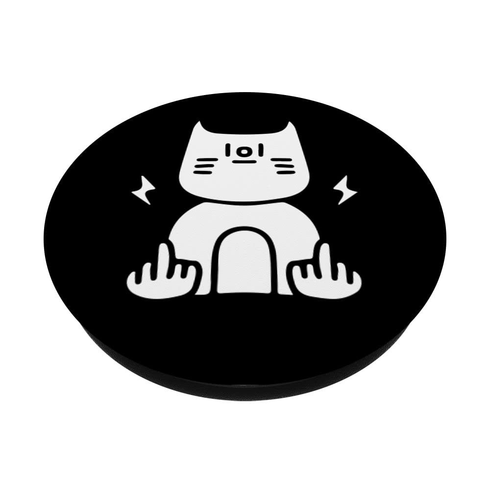 Cat Finger - Swappable PopGrip with Cat Flipping Off Design | Fun Phone Grip for iPhone & Android | Perfect for Cat Lovers & Pranksters