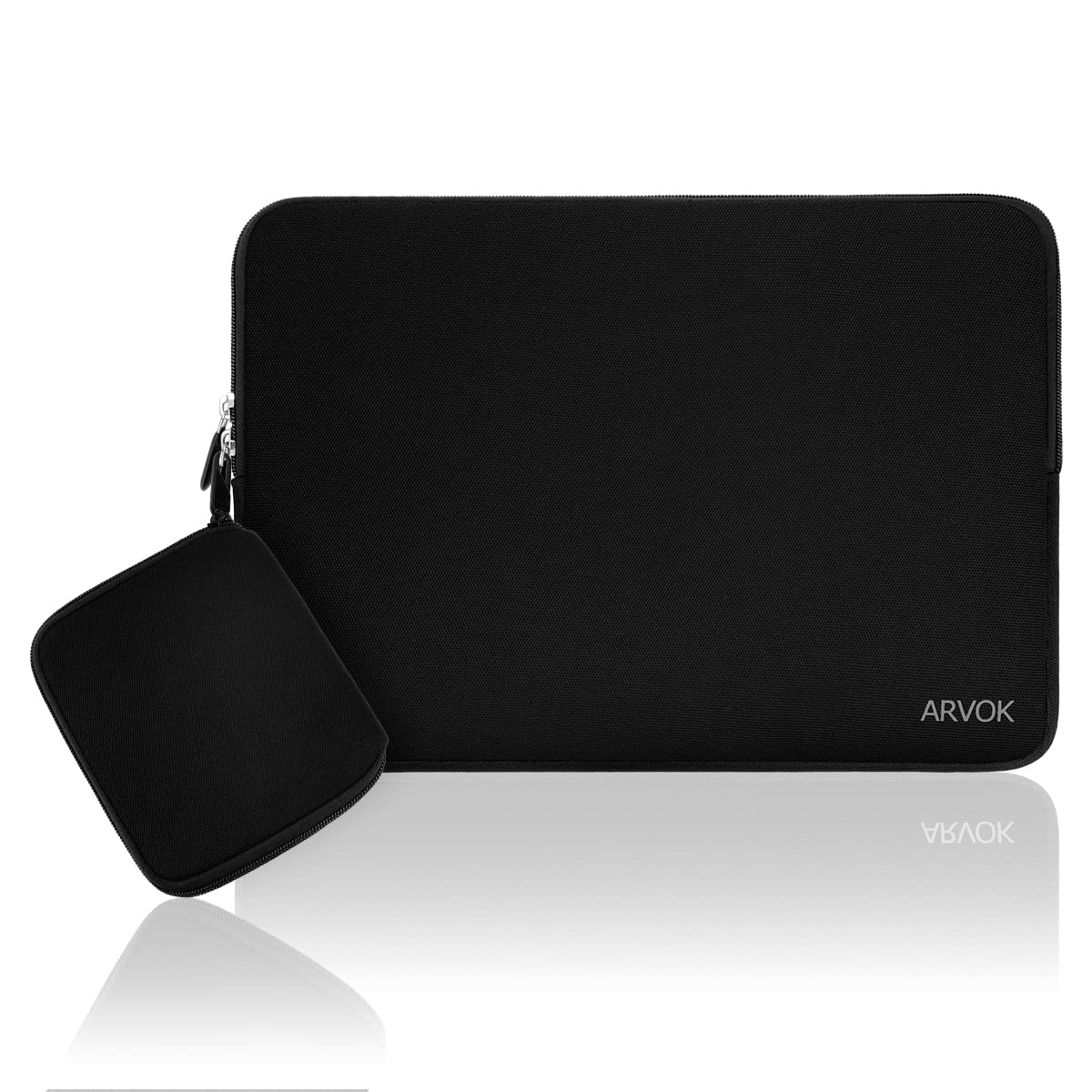 ARVOK 13 13.3 14 Inch Waterproof Laptop Sleeve with Extra Storage Bag - Compatible with MacBook Air/Pro 13, MacBook Pro 14, HP, Dell, Asus, Acer & Samsung - Durable Canvas Fabric Computer Case for Work, School & Travel