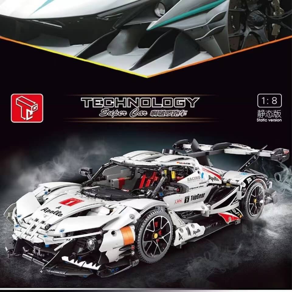 TGL T5012 Gumpert Apollo IE White 3668-Piece Building Blocks Set - Perfect for Car Enthusiasts, Collectors & STEM Education
