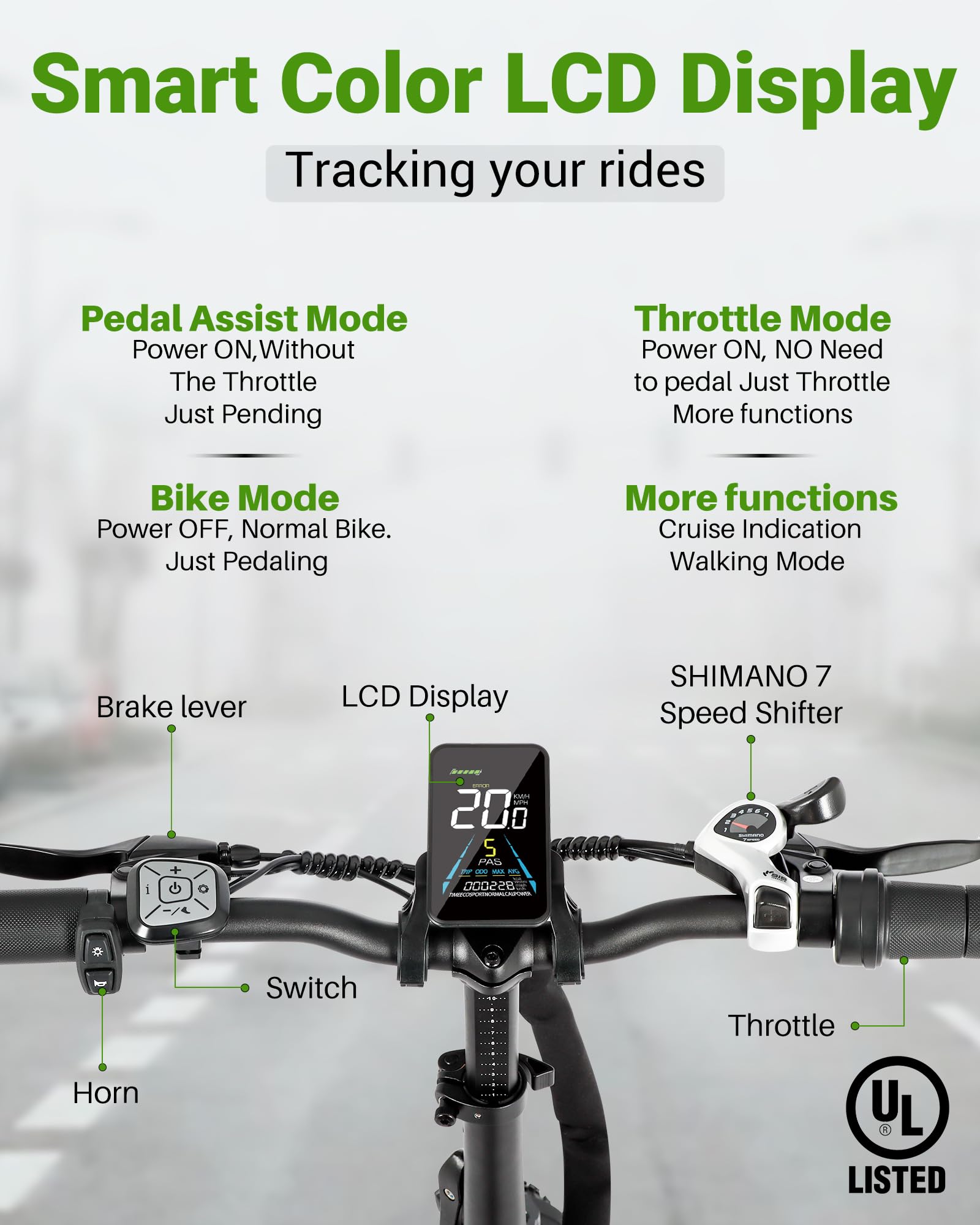 Likebike Folding Electric Bike for Adults - 500W Motor (Peak 720W), 20