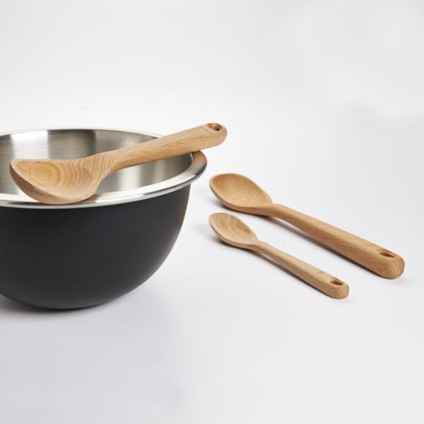 OXO 3-Piece Wooden Spoon Set - Premium Kitchen Utensils for Cooking, Baking & Mixing - Ideal for Non-Stick Cookware & Everyday Meal Prep