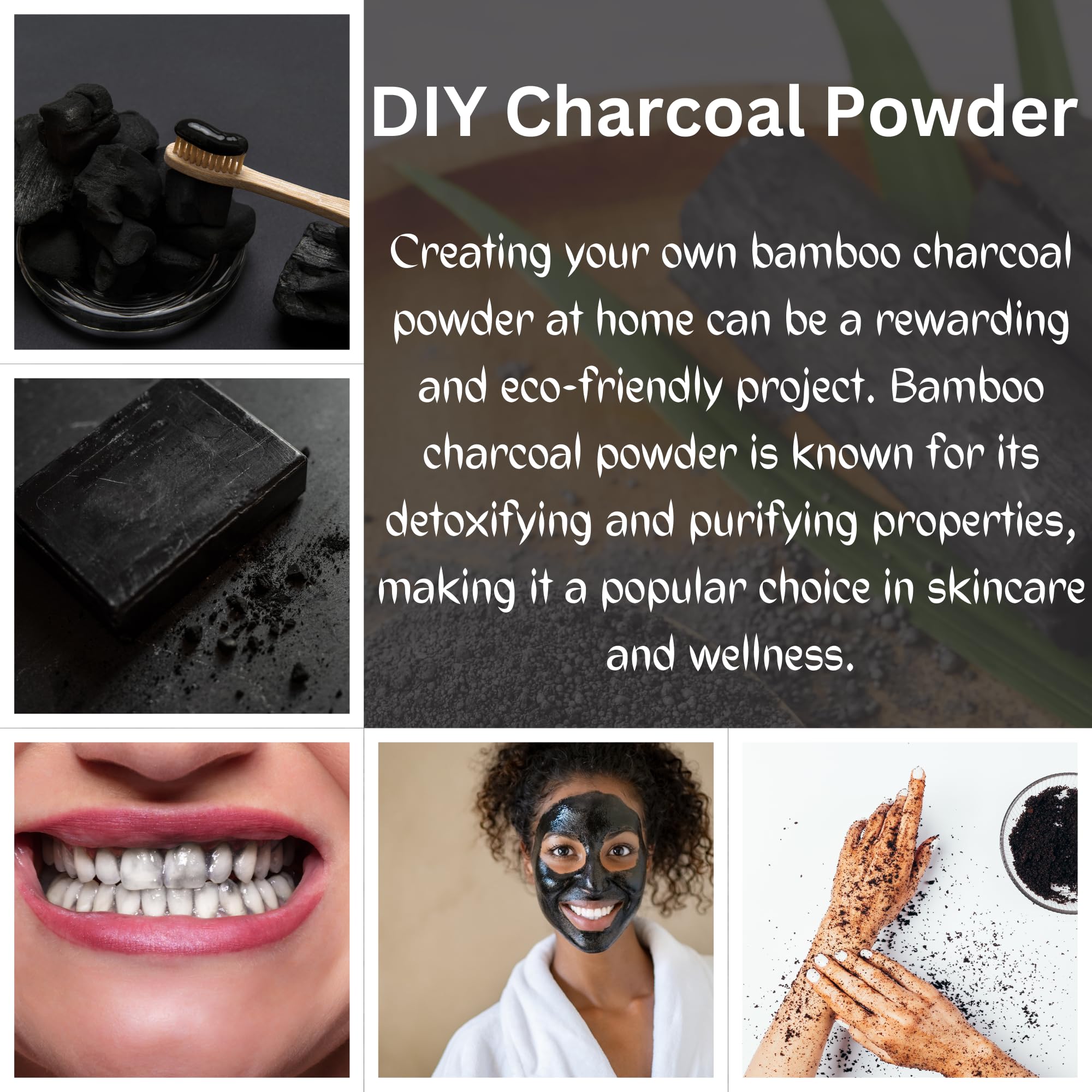 Organic Activated Charcoal Powder - Food Grade Natural Detoxifier for Digestive Health, Teeth Whitening & Skin Care | 8oz (227g) | Perfect for Detox Drinks, DIY Face Masks & First Aid Kit