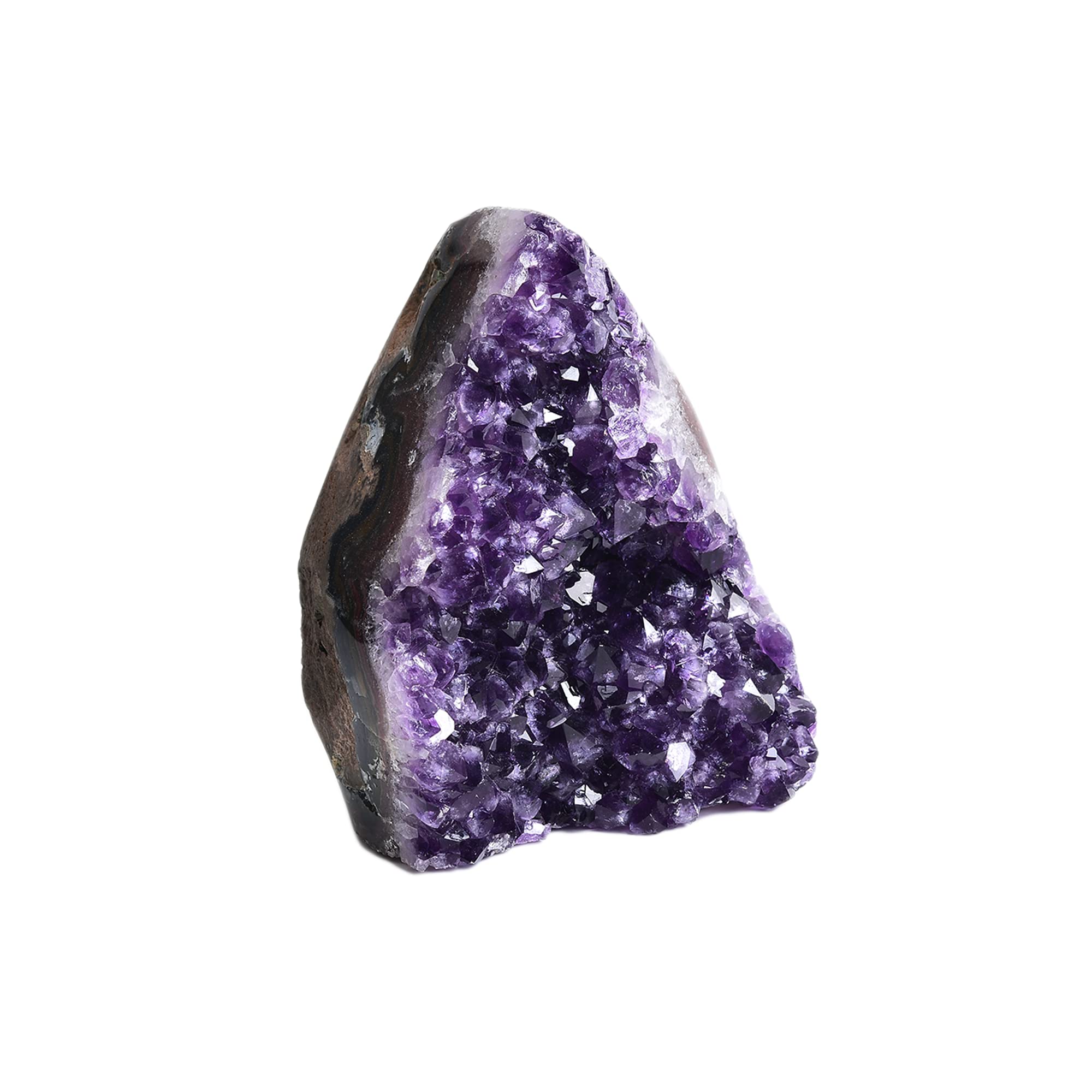 Natural Deep Purple Uruguay Amethyst Crystal Cluster - Raw Amethyst Geode Quartz Mineral Specimen for Home Decor, Meditation & Healing Crystals Collection