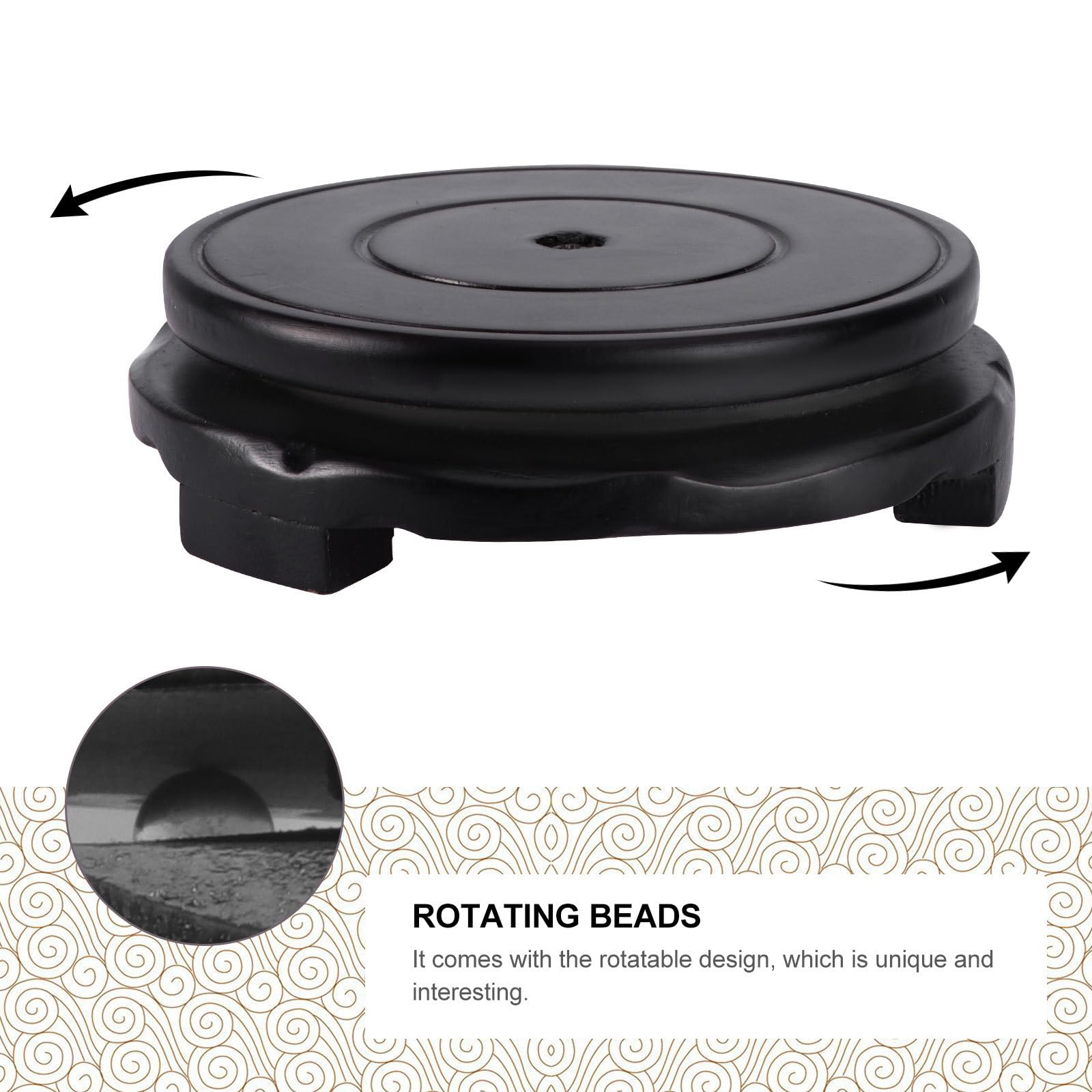 Premium Wooden Pedestal Stand - Circular Display Base for Vases, Teapots & Aquariums | Oriental Style Home Decor for Living Room, Dining Table & Shelf Styling