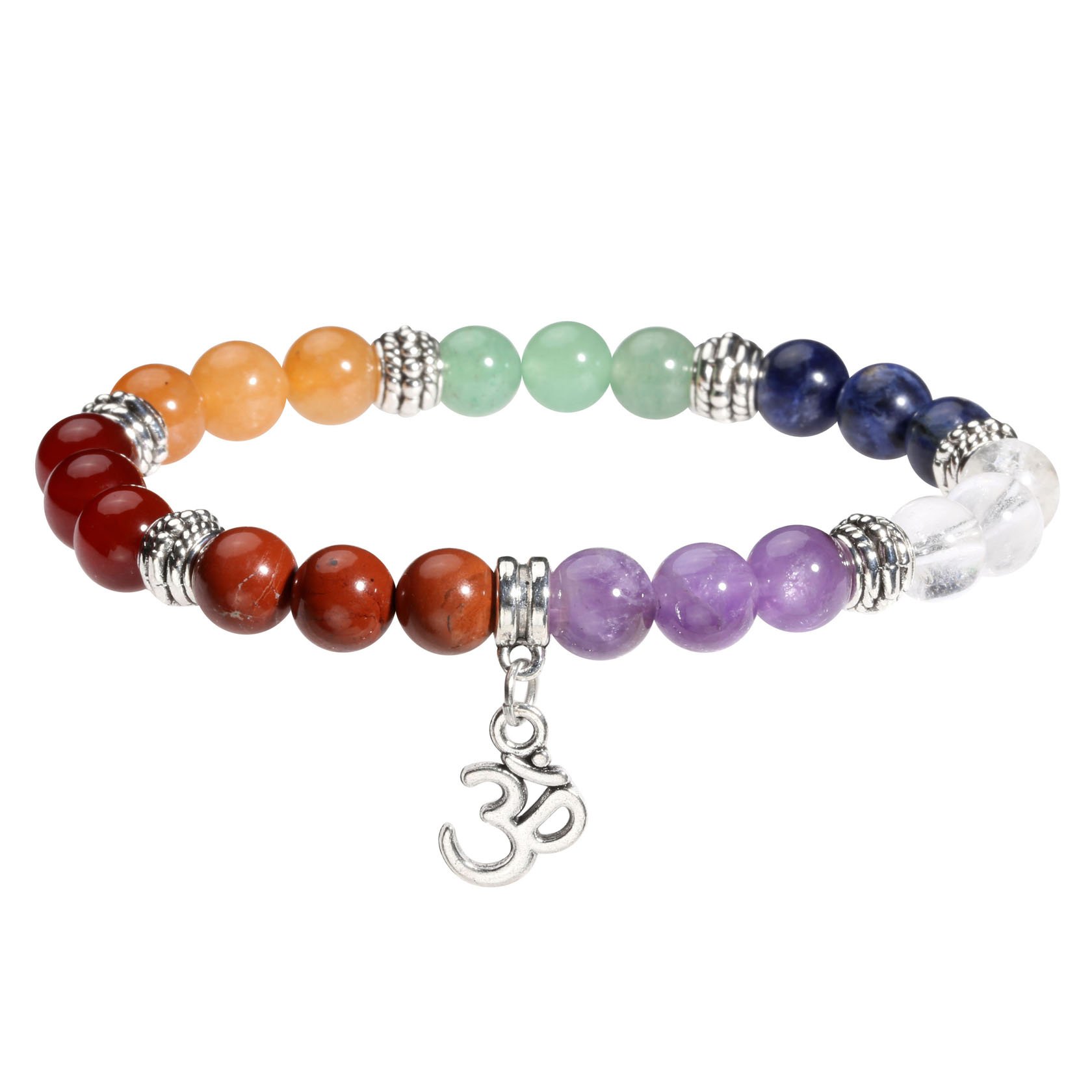MILAKOO 7 Chakra Healing Bracelet with Tree of Life Pendant - Spiritual Energy Balancing Beaded Bracelet for Women & Men - Yoga, Meditation & Positive Energy Jewelry