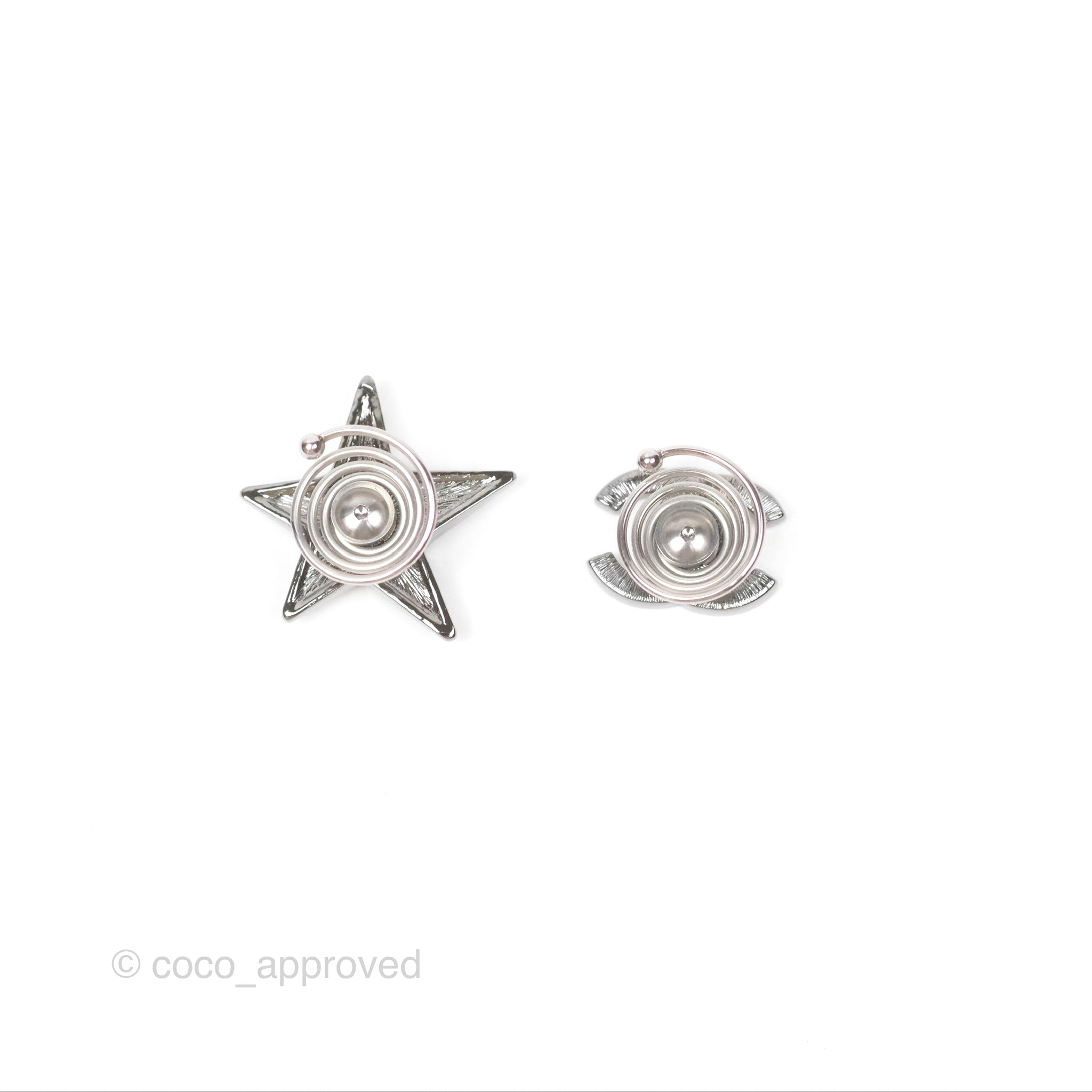 Chanel CC Crystal Star Hair Clip Gun Metal 22C - Elegant Hair Accessory for Parties, Weddings & Special Occasions