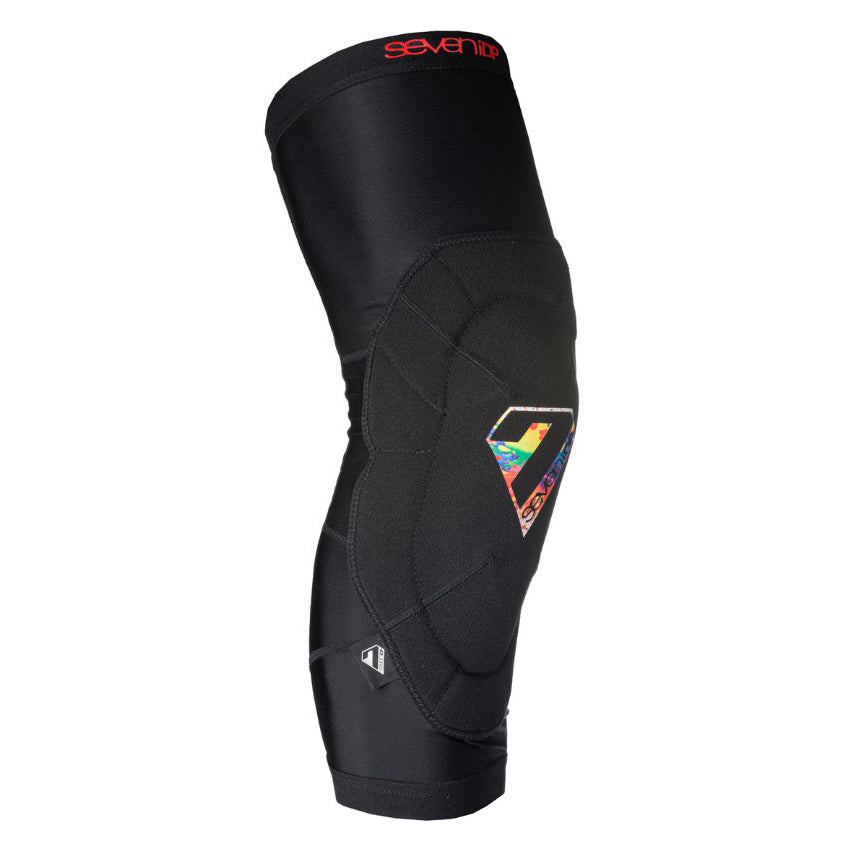 7iDP LTD ED Sam Hill Knee Armor - Medium Size, Black/Splatter Design - Protective Gear for Mountain Biking, Motocross & Extreme Sports