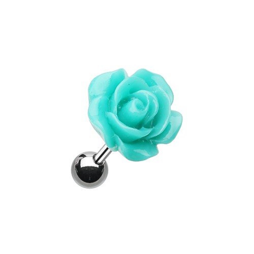 316L Surgical Steel Rose Cartilage Tragus Earring - Dainty Flower Piercing Jewelry for Helix, Daith & Conch - Perfect for Everyday Wear & Special Occasions