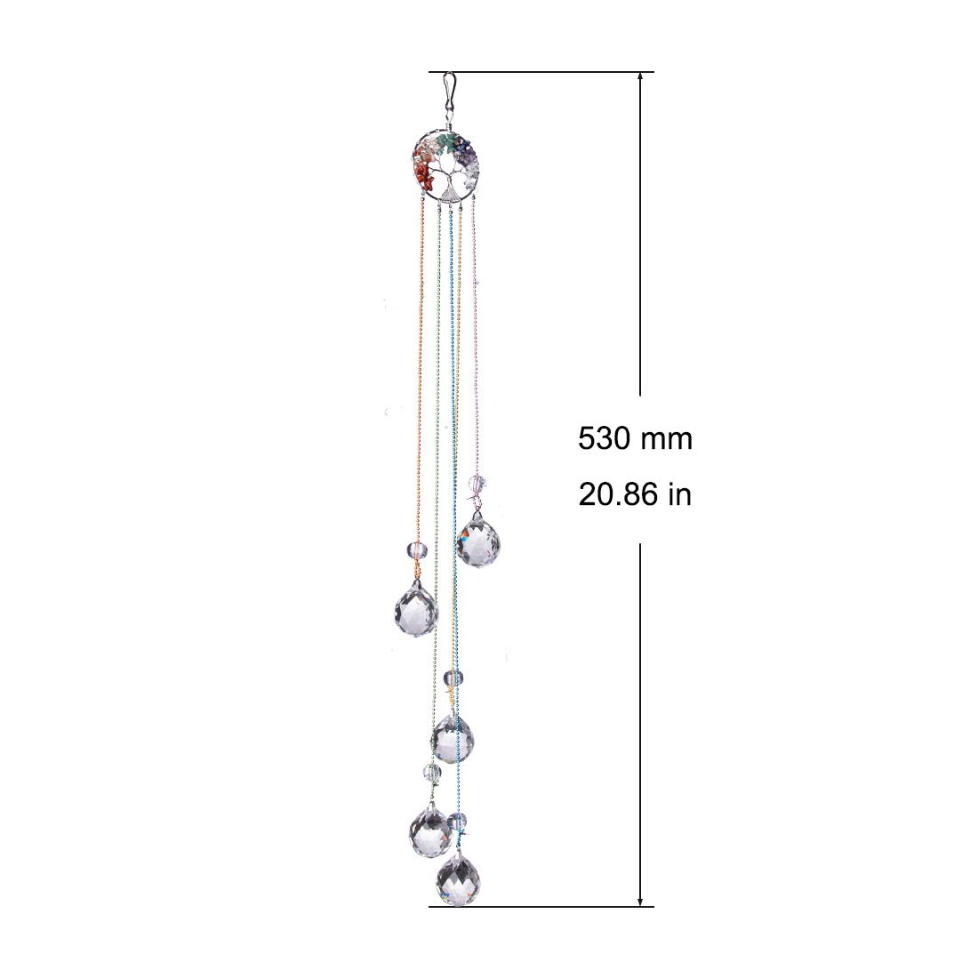 Rainbow Maker Crystal Ball Prism Suncatcher - Tree of Life Hanging Ornament for Home & Garden Decor | Window Decor, Meditation Room, Yoga Studio, Outdoor Patio