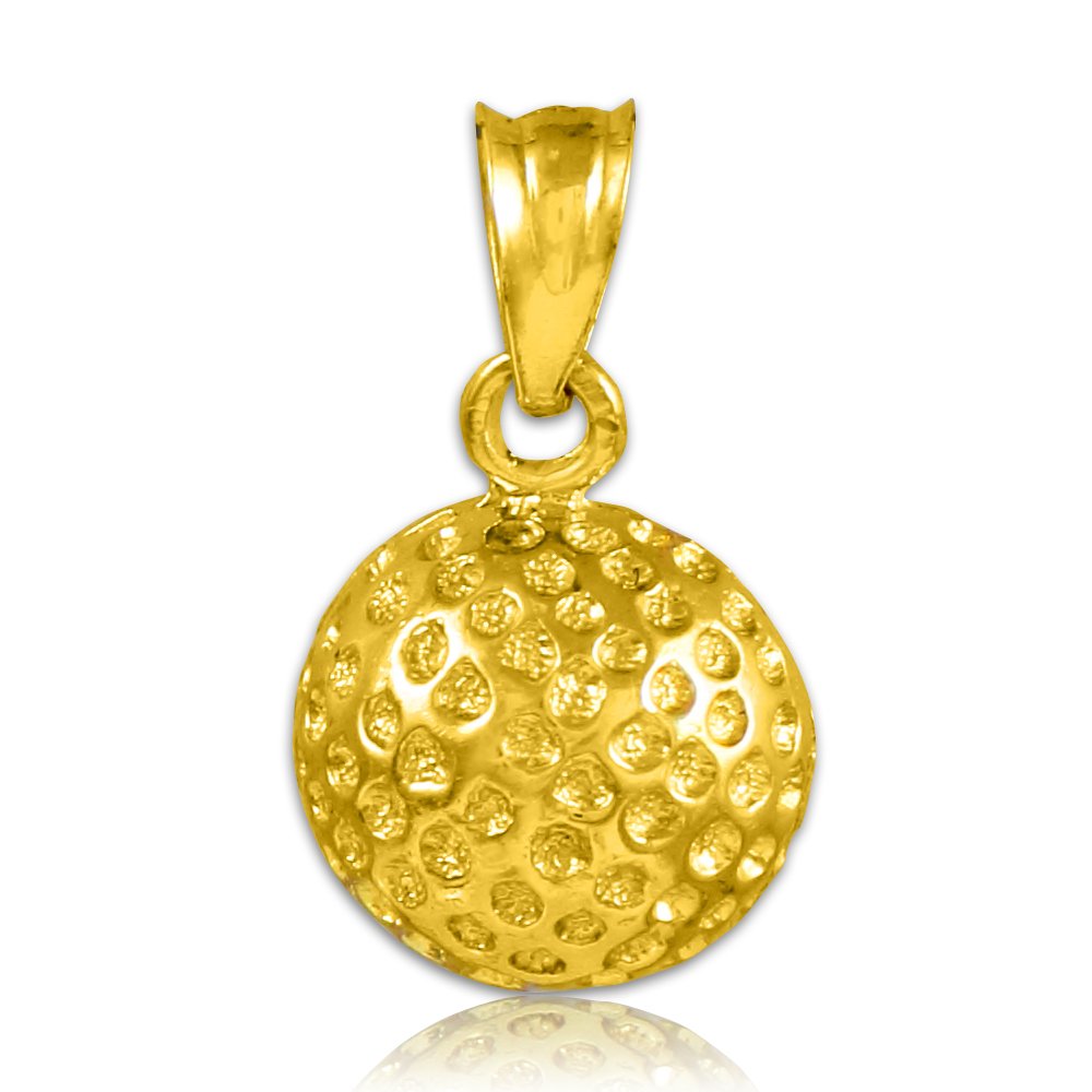 14K Yellow Gold Golf Ball Charm Pendant Necklace for Men & Women - Perfect Gift for Golf Lovers & Sports Enthusiasts - Ideal for Casual Wear, Special Occasions & Golf Tournaments
